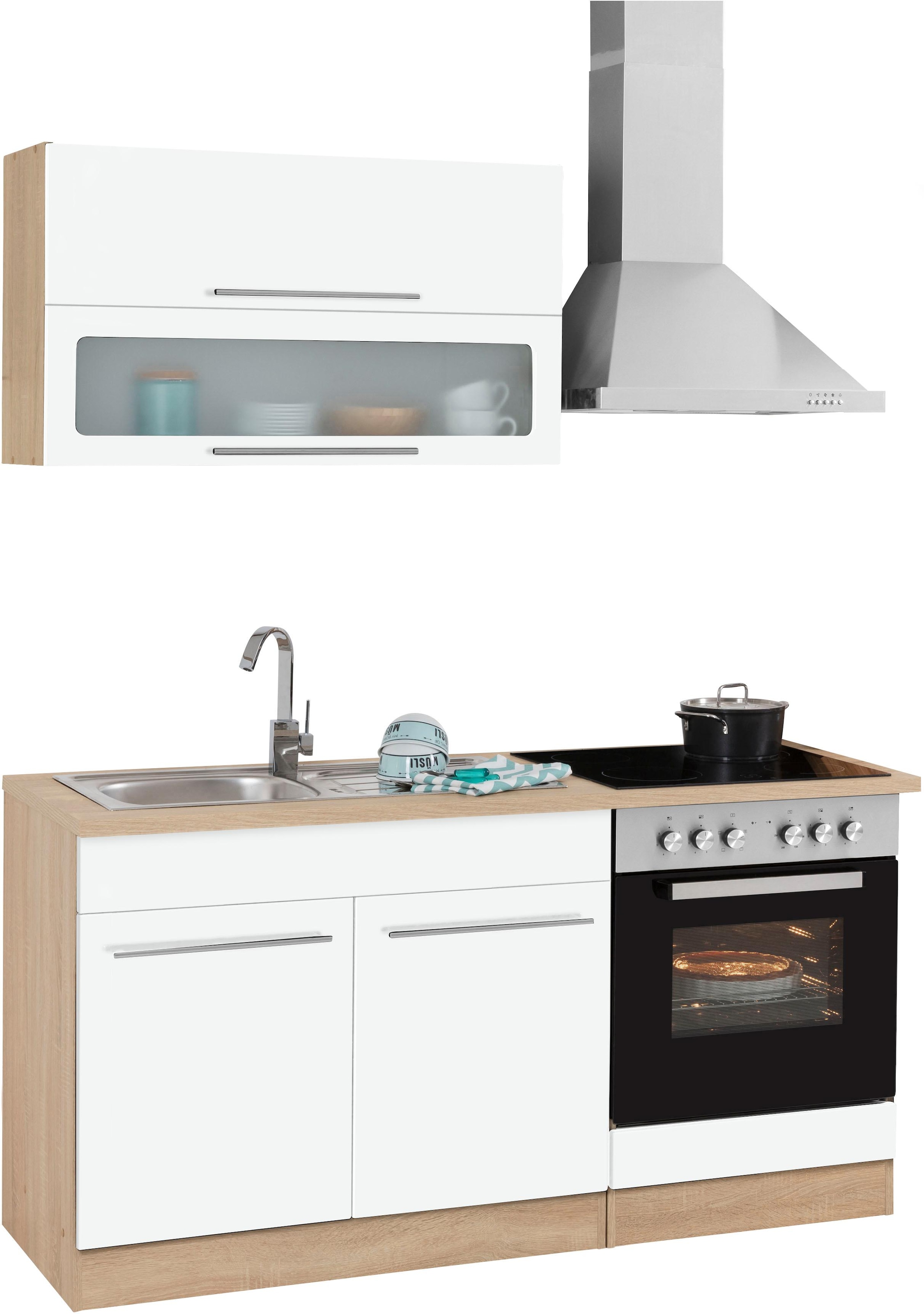 KOCHSTATION Pantryküche »KS-Eton« mit E-Geräten, Breite 160 cm