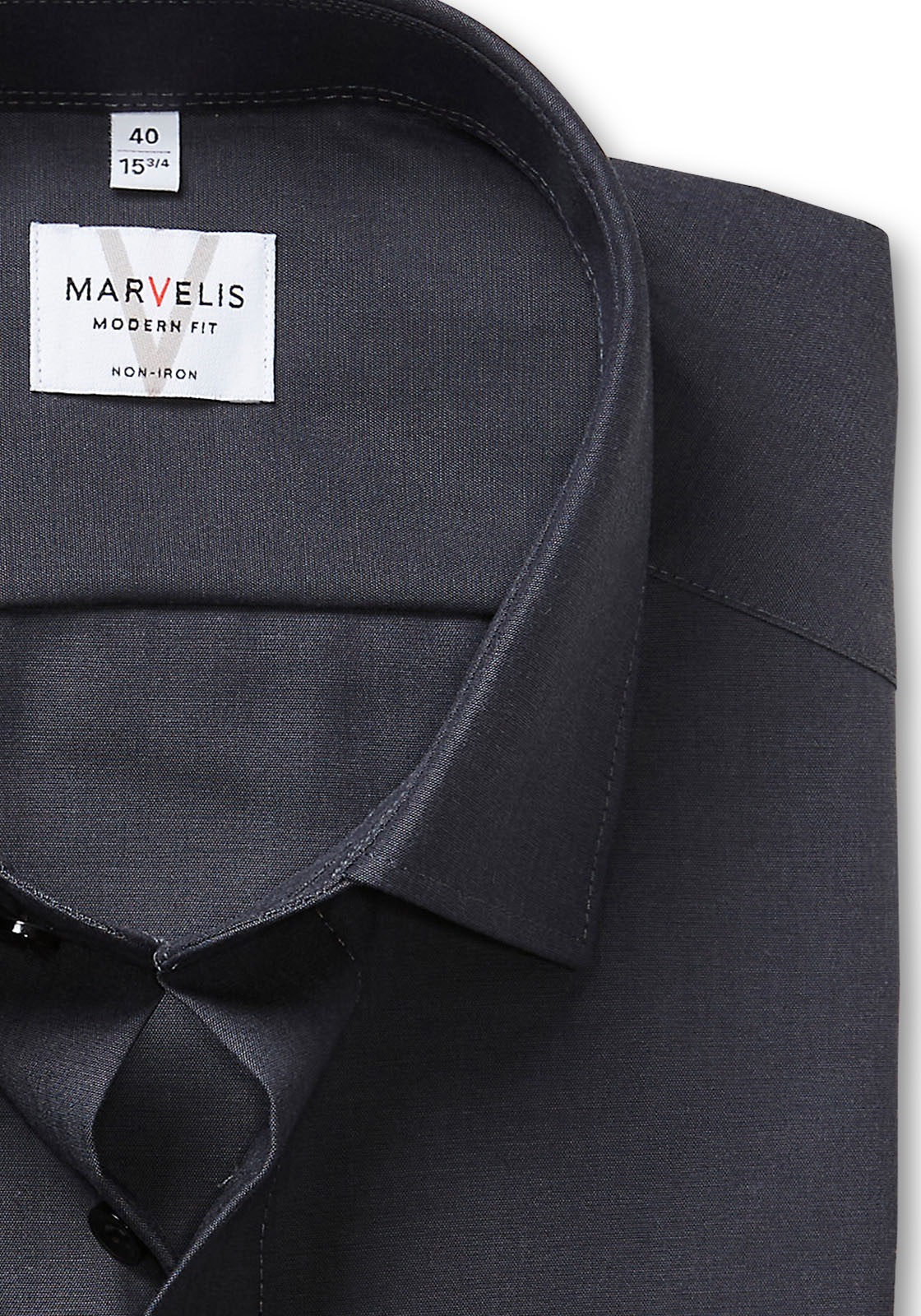 MARVELIS Langarmhemd, Businesshemd, Basic, New-Kentkragen, leicht tailliert