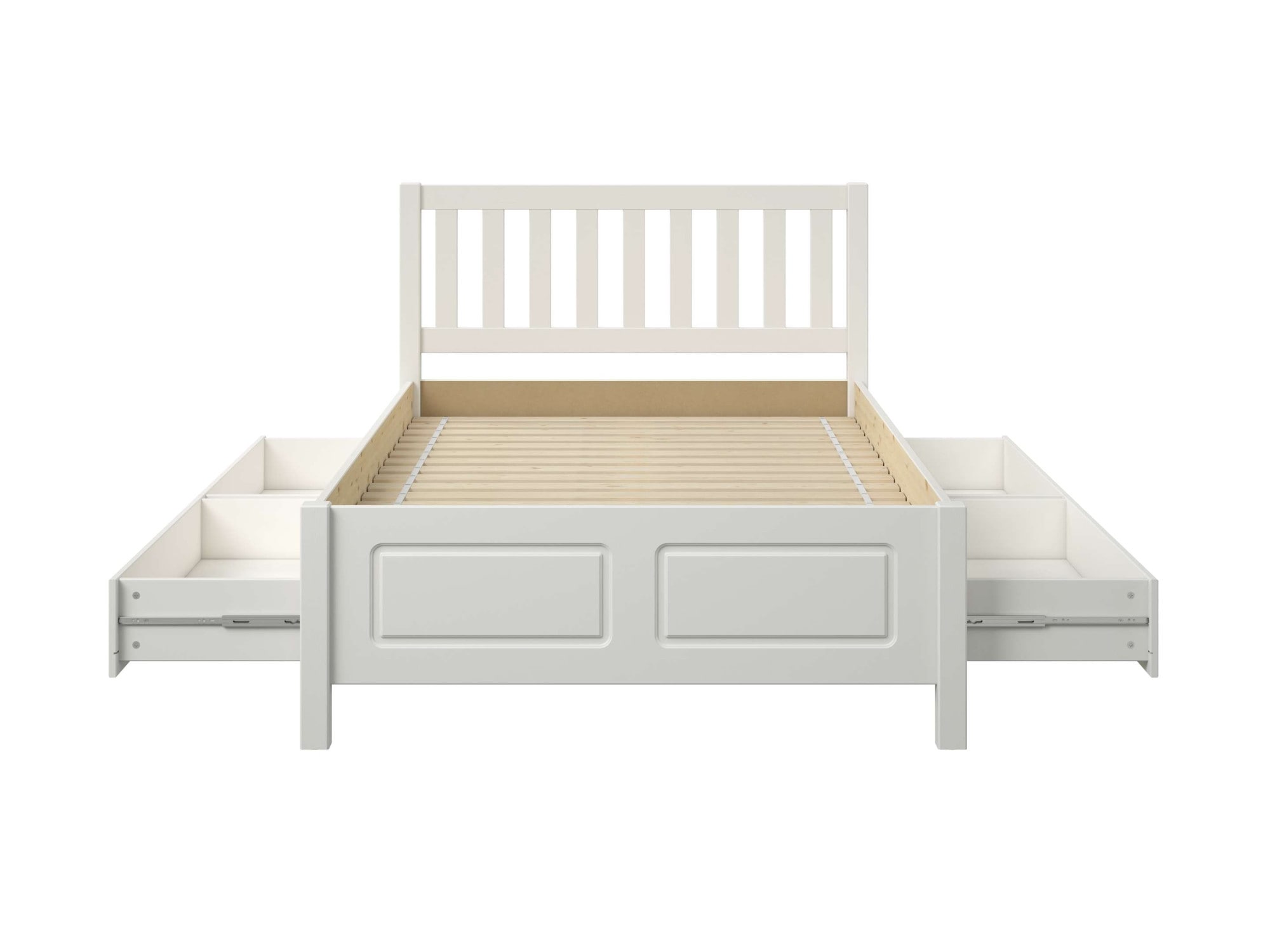 OTTO home Stauraumbett »Synnra, Stauraumbett, 4 Schubladen, Made in EU, Landhausstil« FSC® zertifiziert, Kassettenfront, Stauraumlösung und Komfort