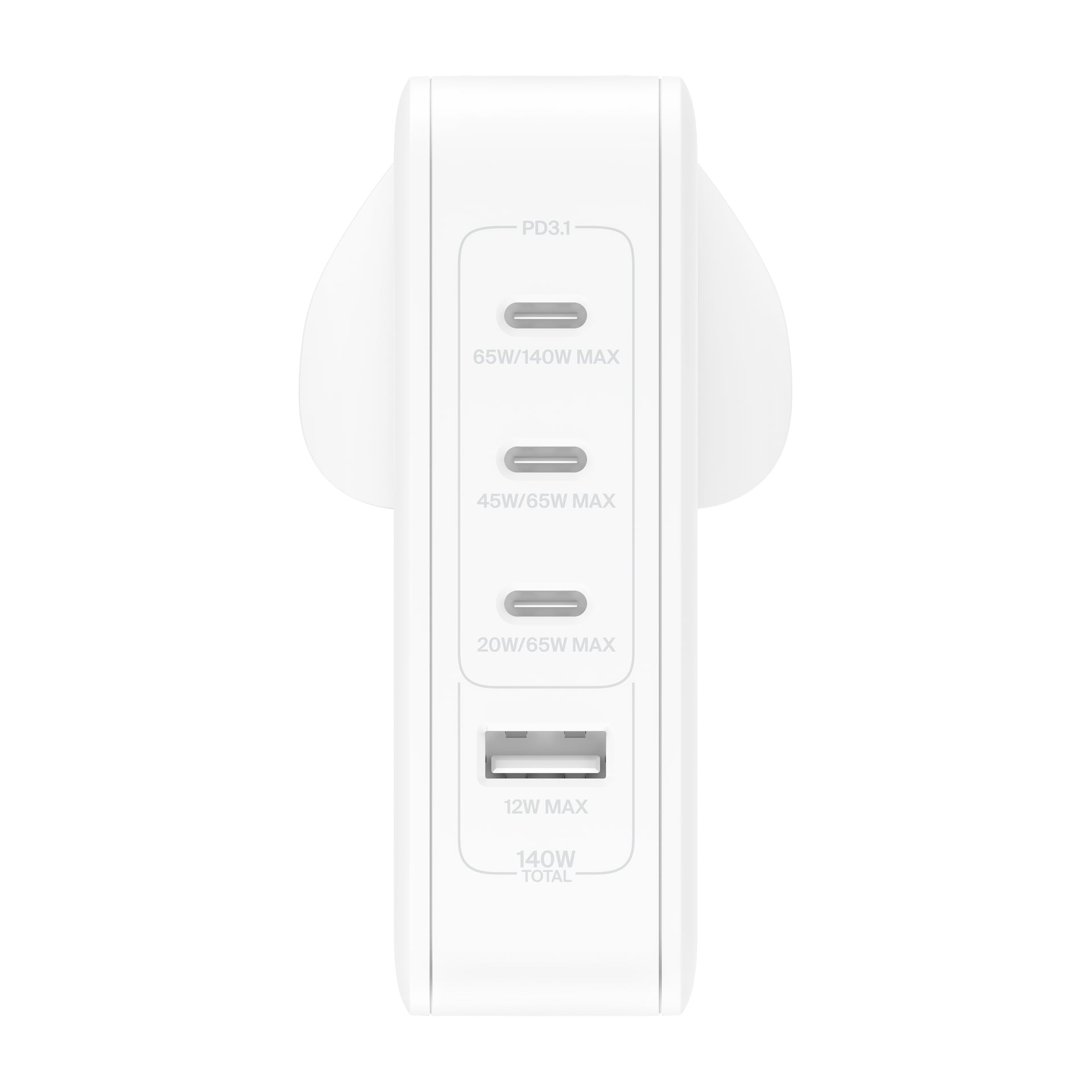 Belkin USB-Ladegerät »140 Watt 4-Port GaN Ladegerät mit UK, EU, US Stecker«