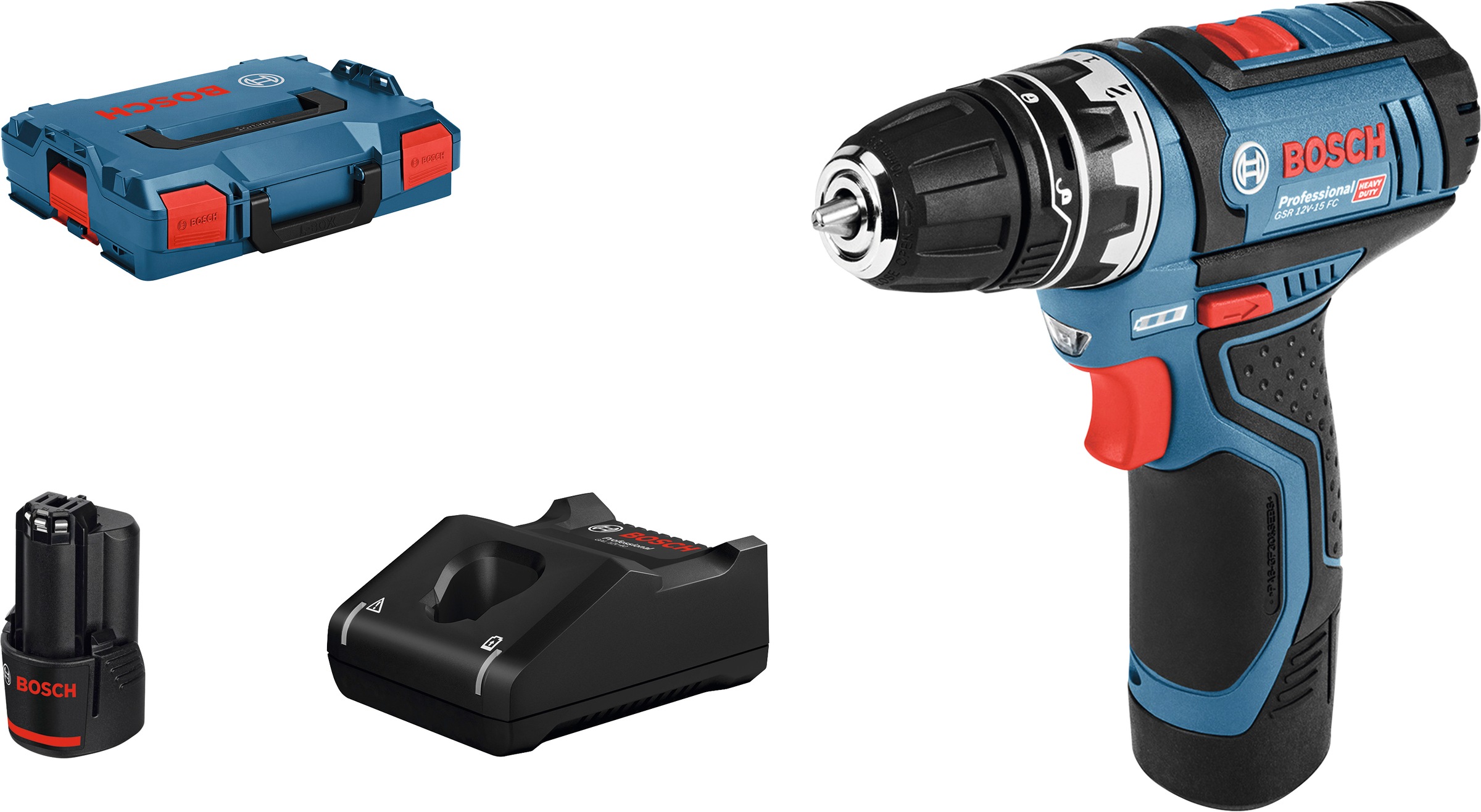 Bosch Professional Akku-Schrauber »GSR 12V-15 FC Professional«, mit 2 Akkus und Ladegerät