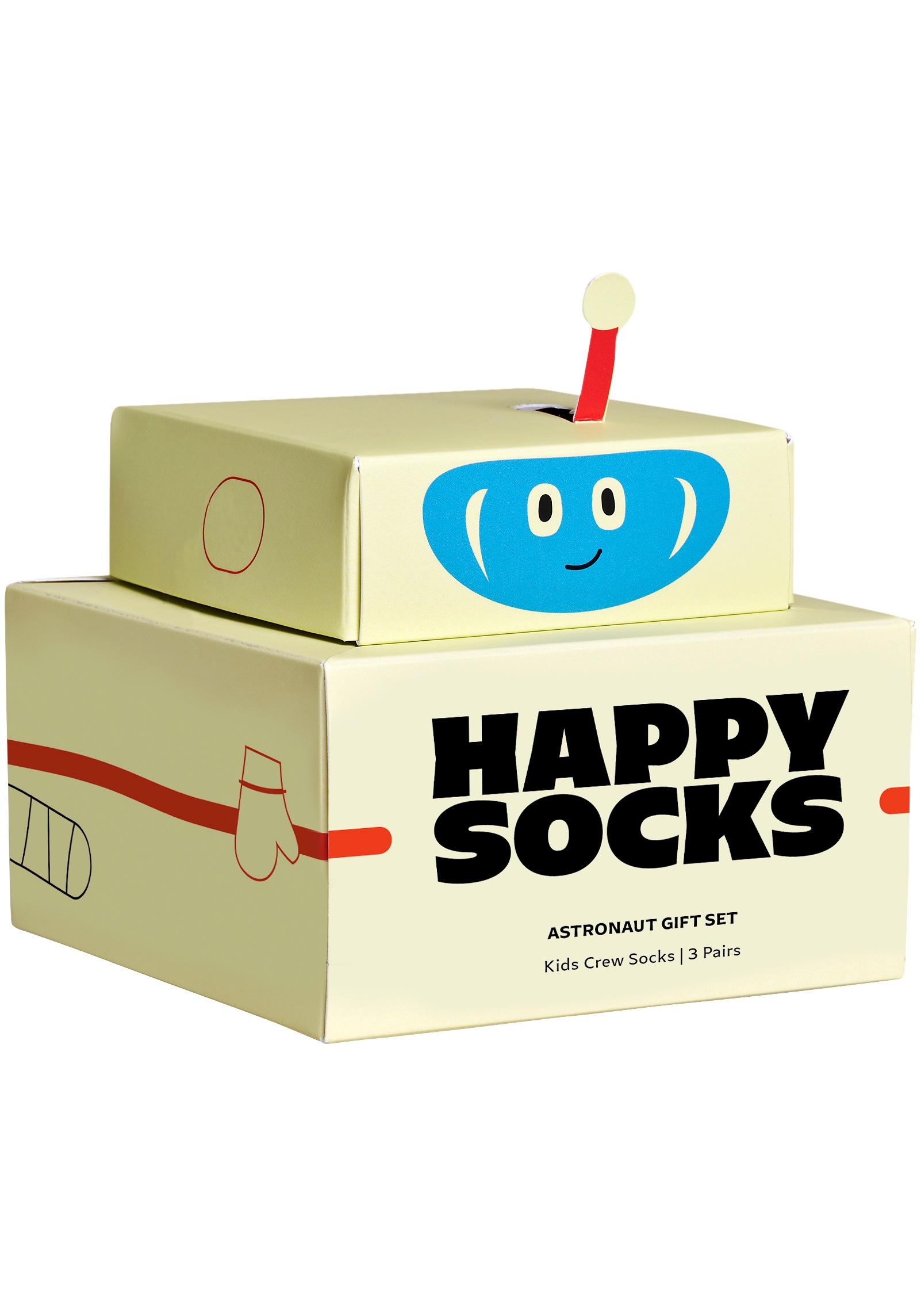 Happy Socks Langsocken, (3er Pack), mit verspielten Roboter-Motiven