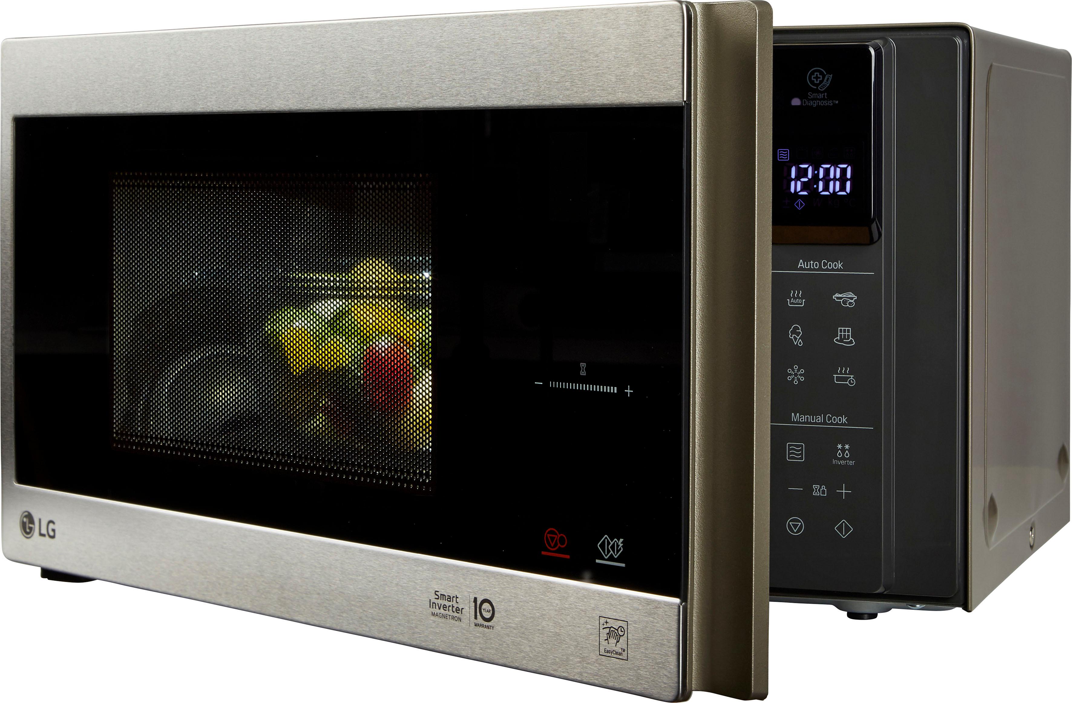 Lg Mikrowelle »MS 2595 CIS« Mikrowelle 1000 W Smart Inverter Technologie, echte Glasfront in silberfarben