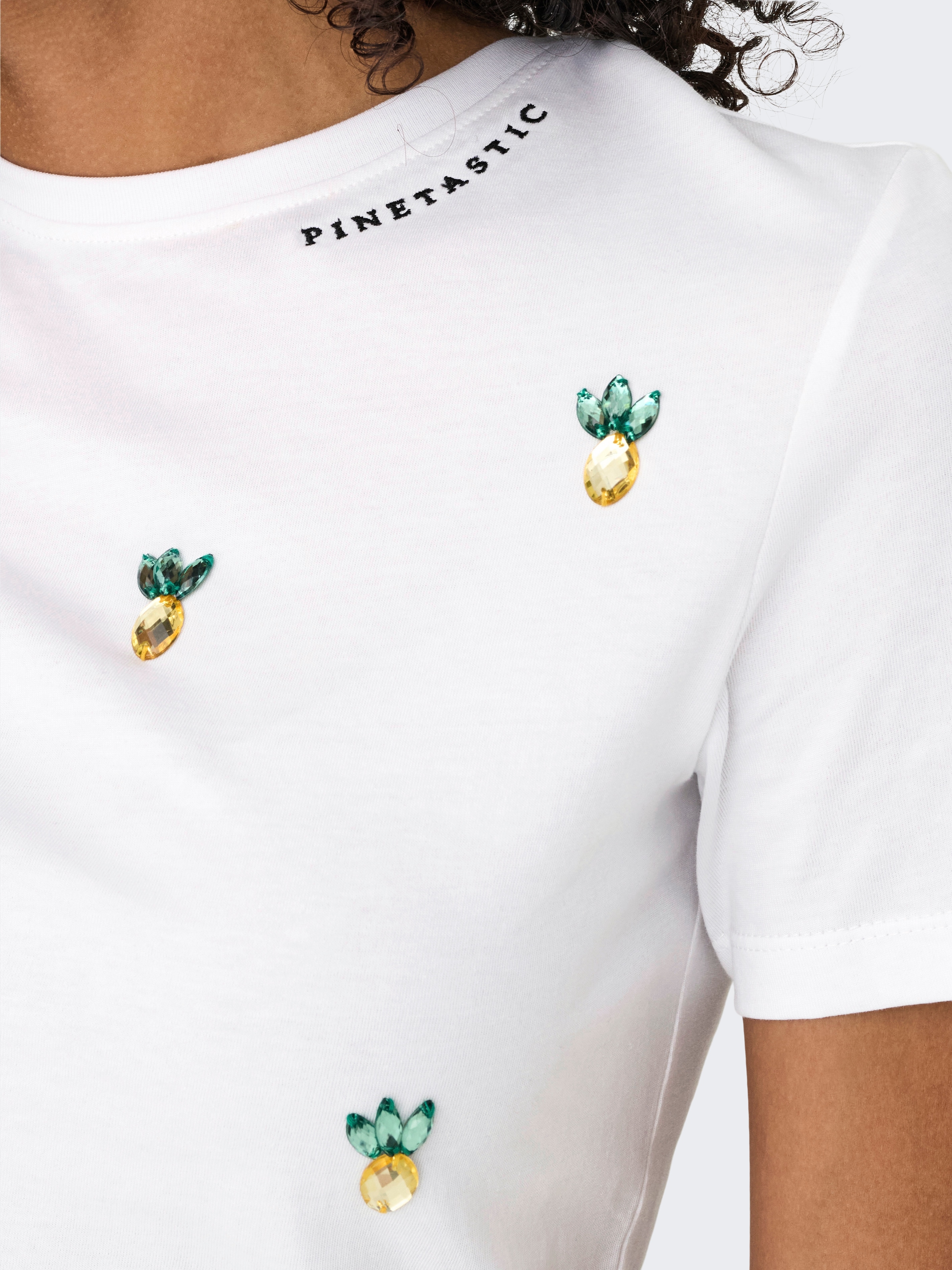 ONLY Kurzarmshirt »ONLKITA LIFE REG S/S PINEAPPLE TOP JRS«