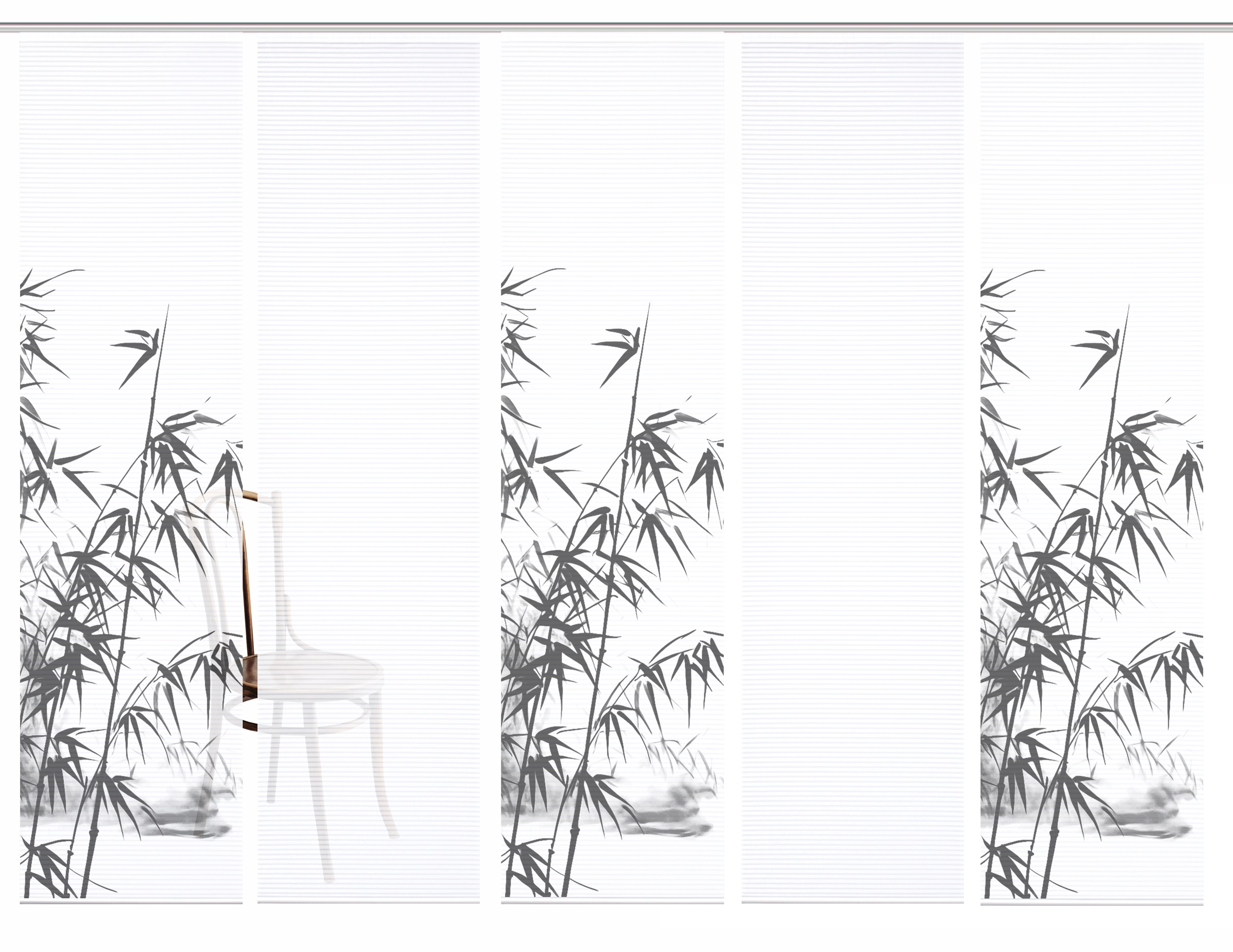 HOME in green Schiebegardine »RUFUS« Paneelwagen 5 Stk. tlg. Bambusoptik, SET, recycelt, Digitaldruck