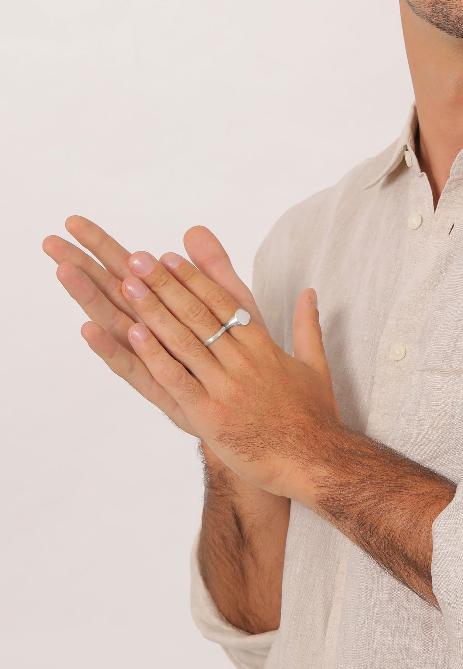 Kuzzoi Siegelring »Ring Herren Siegelring Basic Bandring 2er Set 925 Silber«