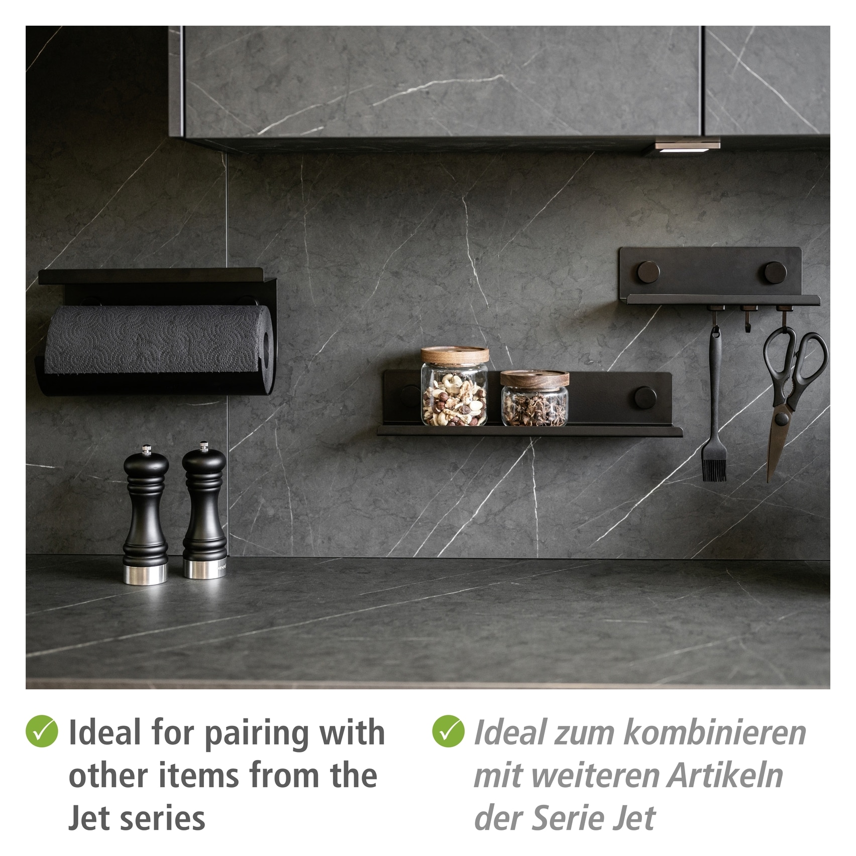 WENKO Küchenregal »Modell Jet M«, Regal für die Wand, Industrial Style, pulverbeschichtetes Metall