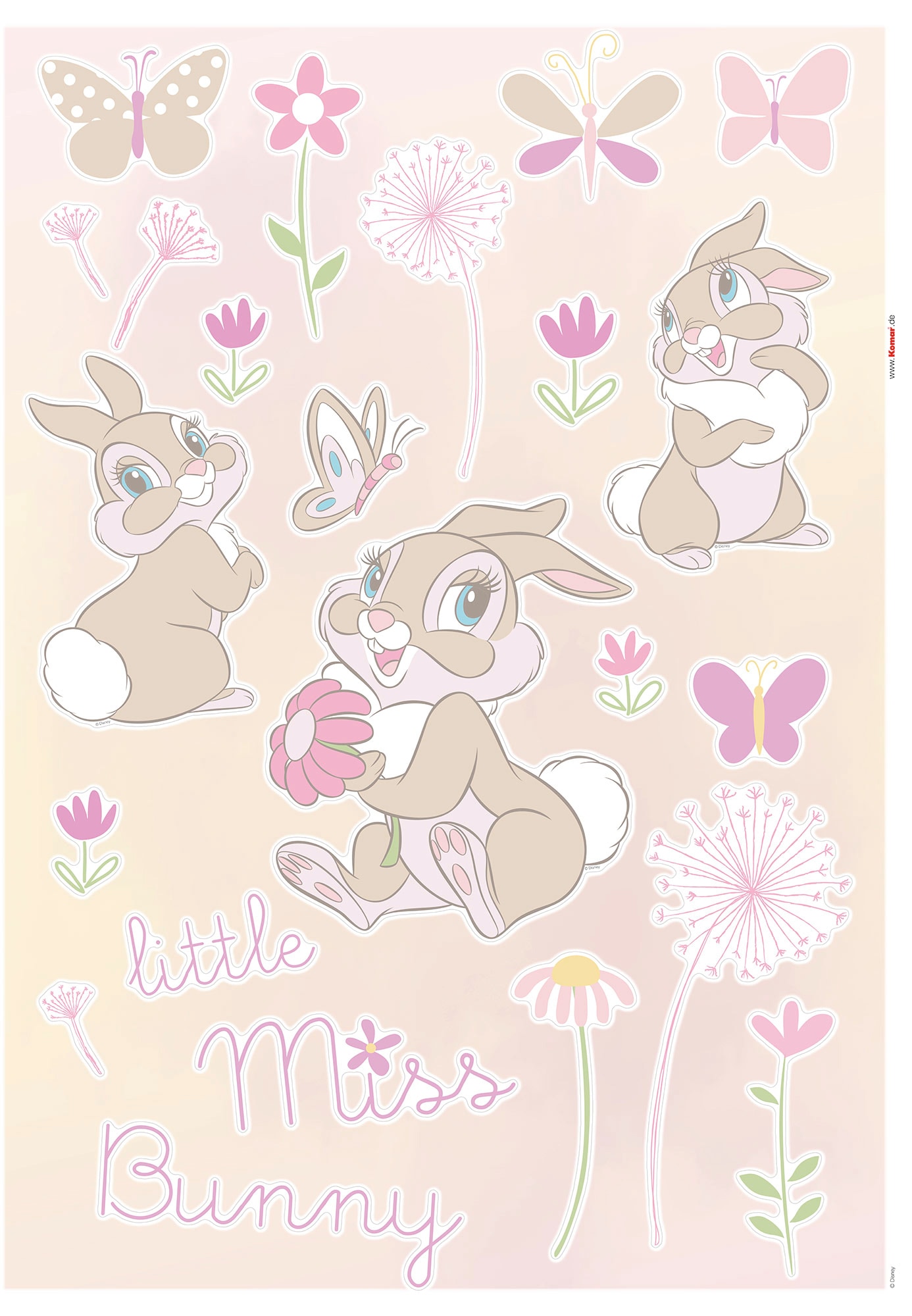 Komar Wandtattoo »Little Miss Bunny«, (24 St.), 50x70 cm (Breite x Höhe), selbstklebendes  Wandtattoo online bei OTTO