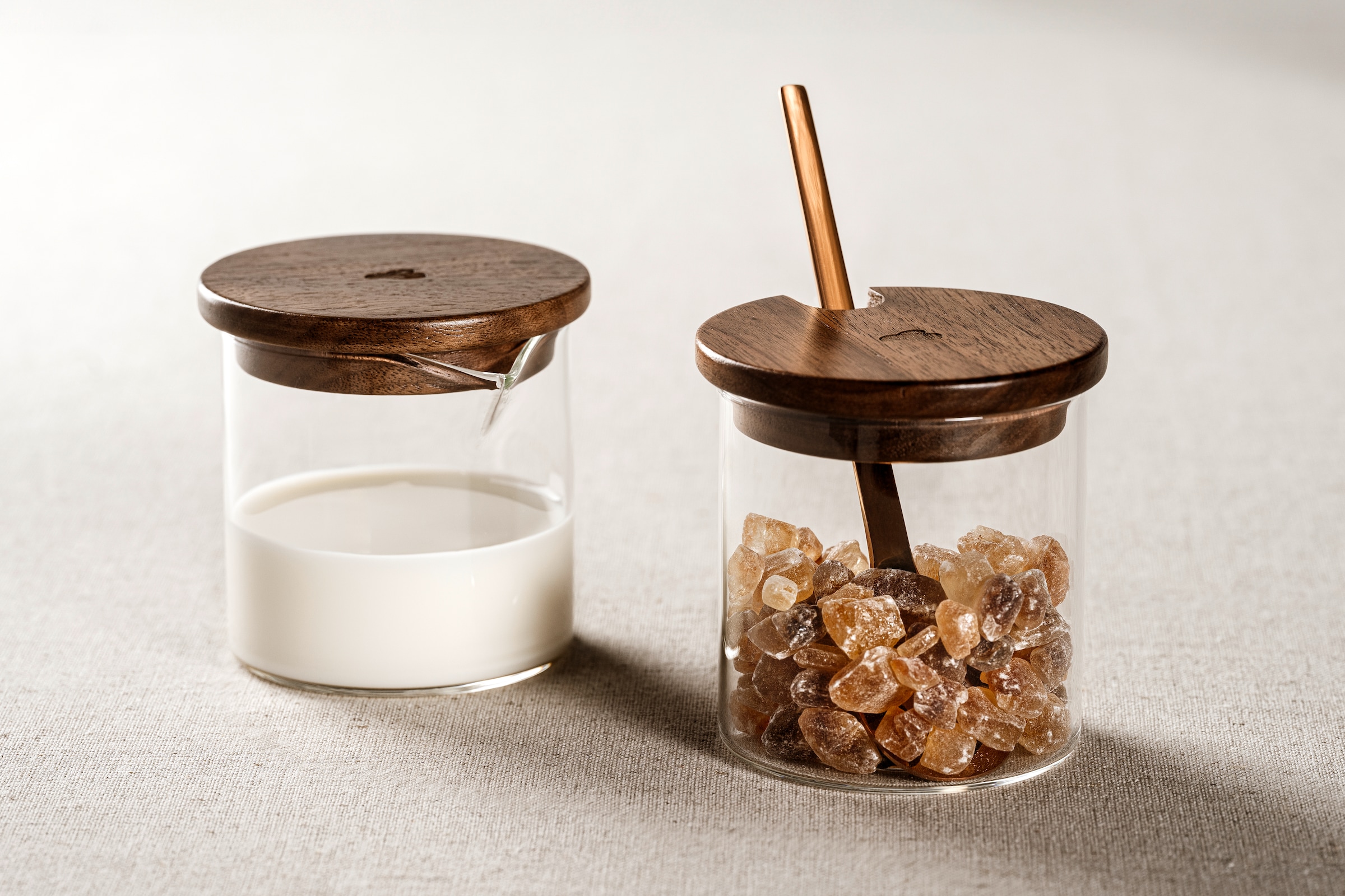 LEONARDO Milch- und Zuckerset »NOVO LEGNO« Milchgießer und Zuckerdose mit Holzdeckel