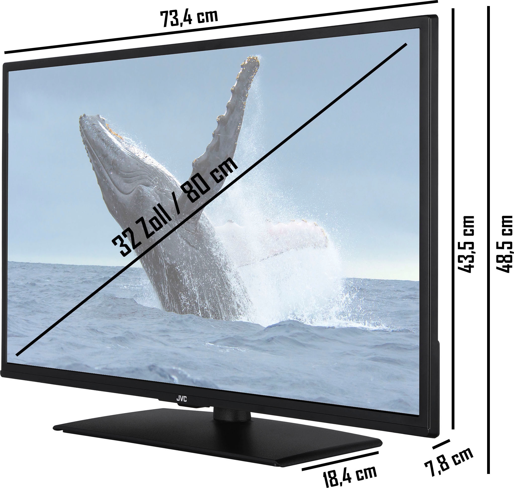 JVC LED-Fernseher »LT-32VH5155«, 80 OTTO bei 6 bestellen inklusive Zoll, HD+ Monate cm/32 HD-ready, HDR, jetzt Triple-Tuner, TV, Smart