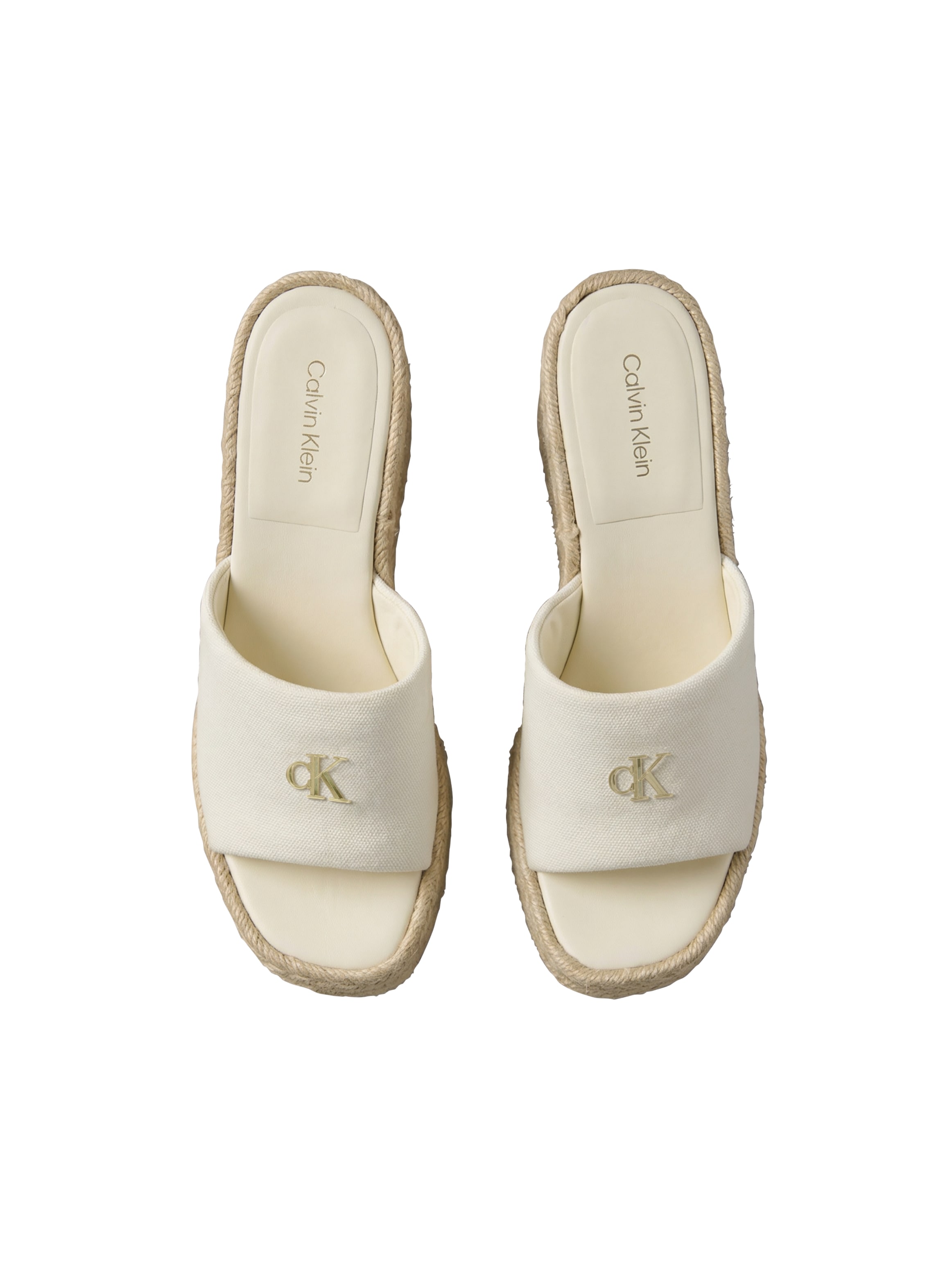 Calvin Klein Keilpantolette »WEDGE ESPAD 70 CANVAS MG«  Sommerschuh, Urlaubsschuh mit Plateau und Jutebesatz