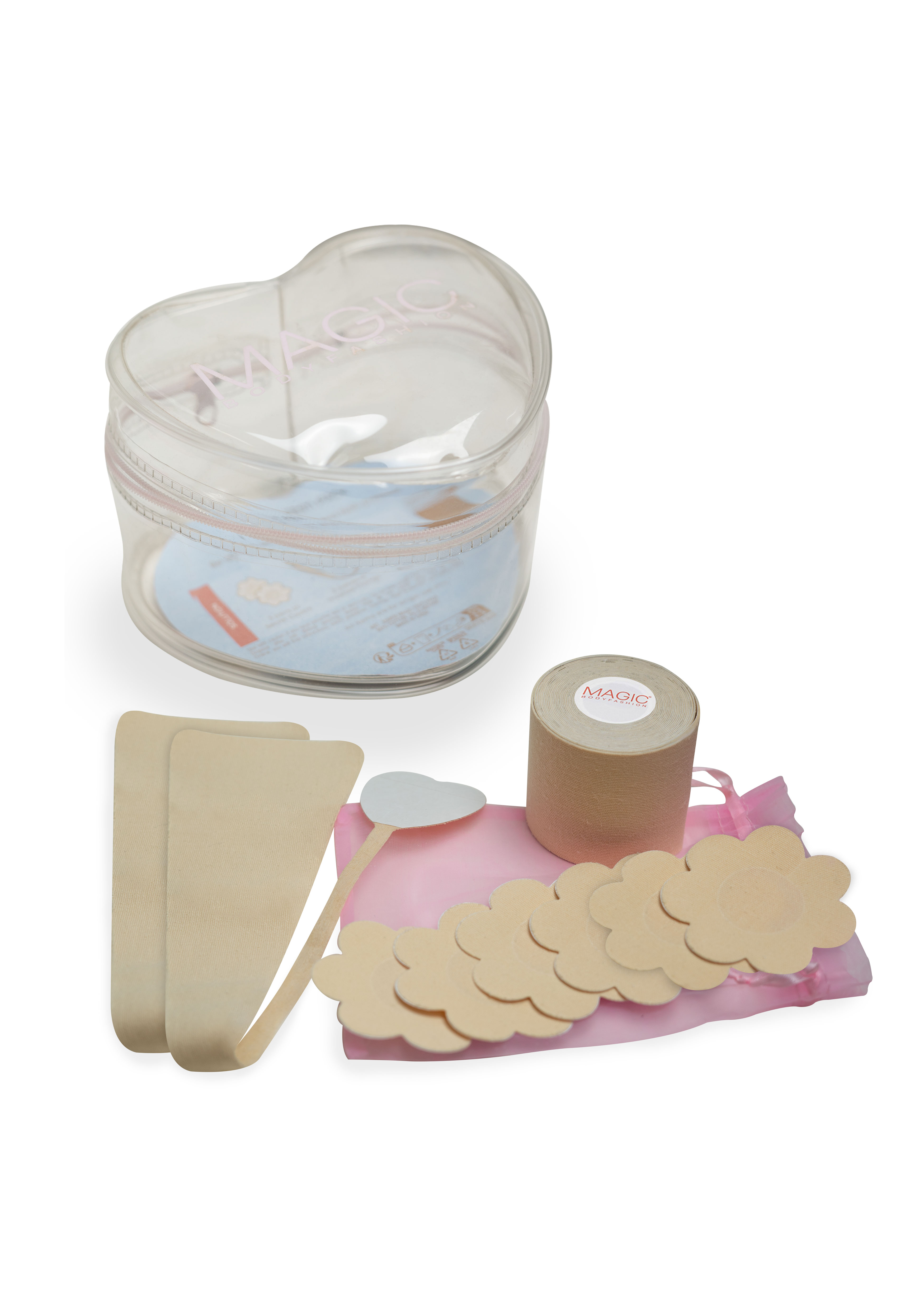 Magic Bodyfashion Damen Brustwarzenabdeckung 9 Paar tlg., 4 M Boobtape,3 Paar Brustwarzenabdeckungen, 2 Invisible Sticky Thongs