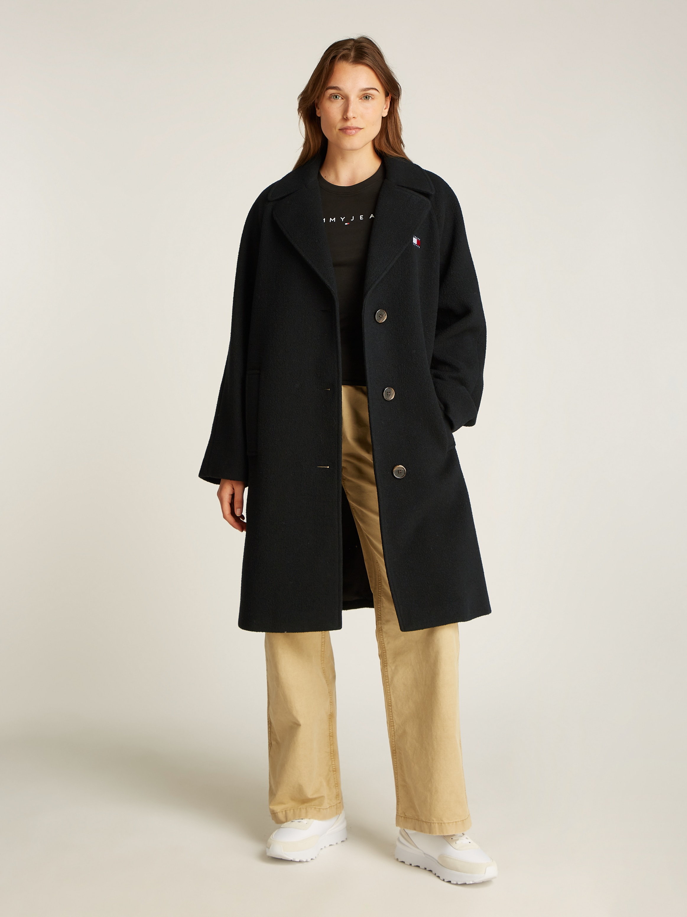 Tommy Jeans Kurzmantel »TJW WOOL COAT«, mit Wollanteil