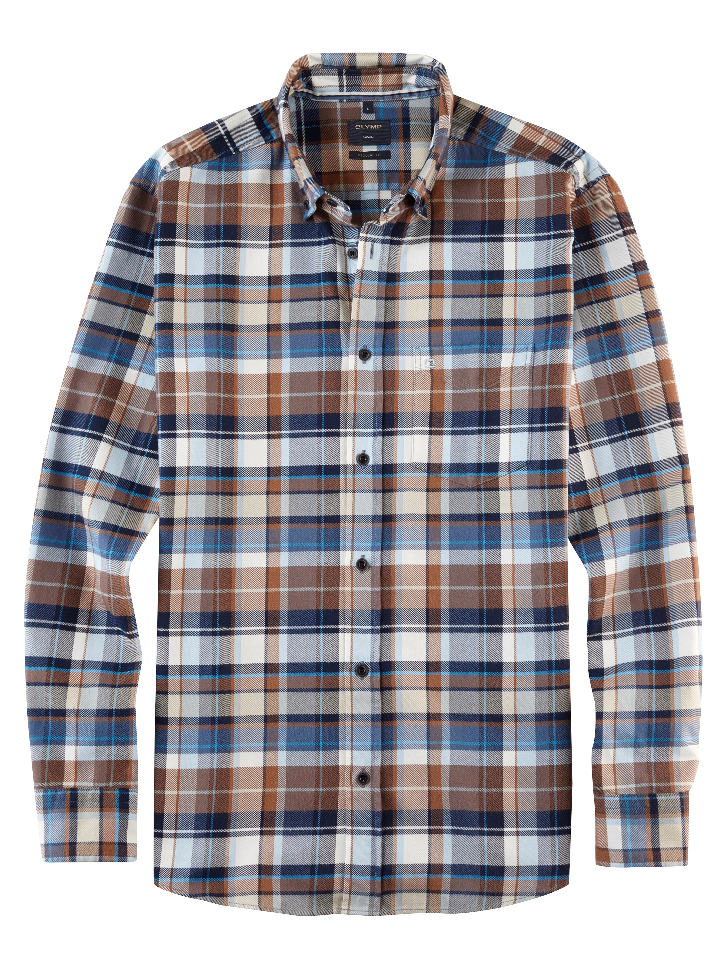 OLYMP Langarmhemd »Casual«, im Karodessin, Button-down-Kragen