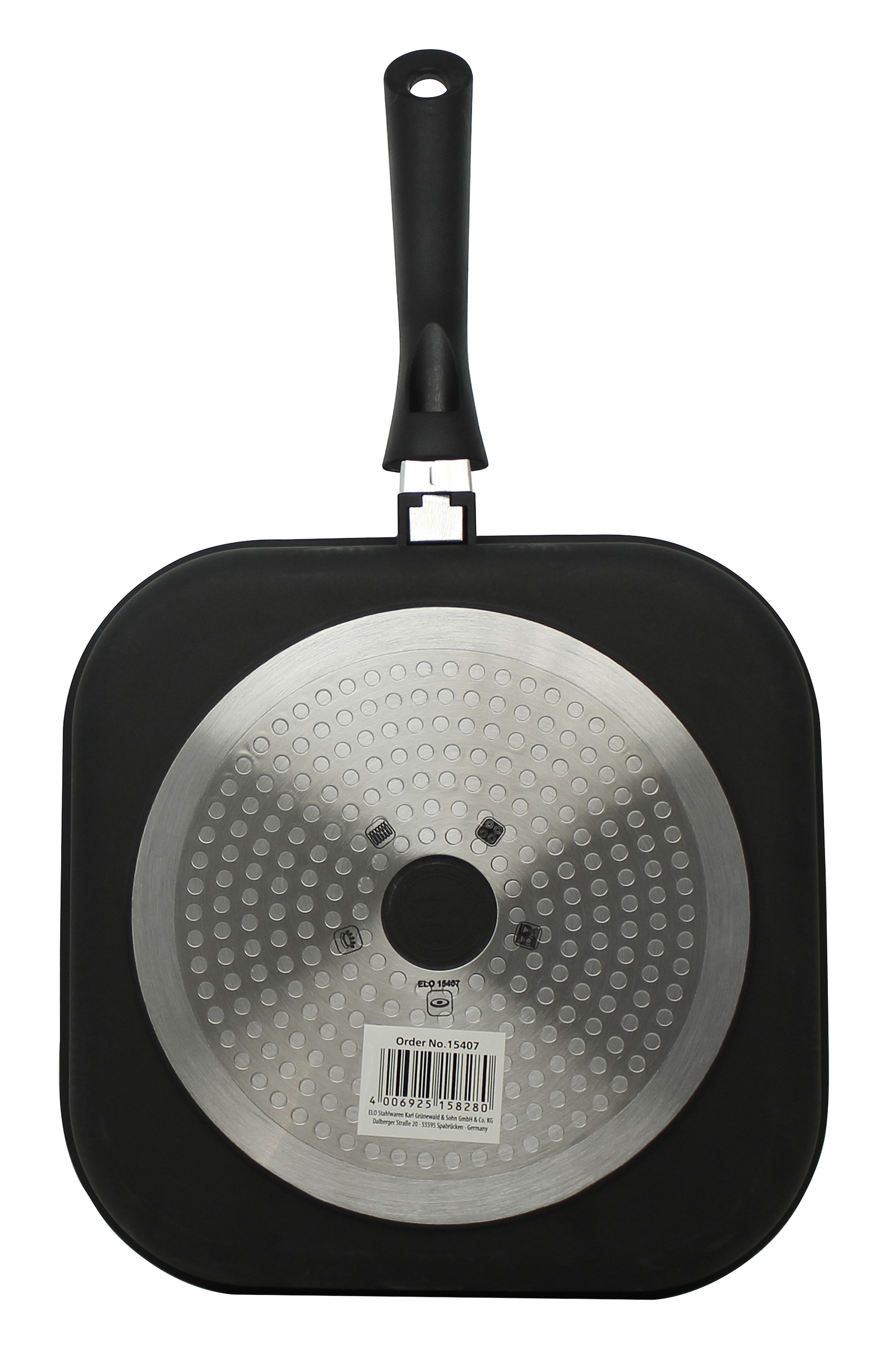 Elo Pfannen-Set »Alucast 4 teilig« Aluminiumguss Set, je 1 Bratpfanne Ø 20/24, 1 Grillpfanne Ø 28 cm, 1 Servierzange, 4 Stk. tlg. Induktion, inkl. 1 Kochzange