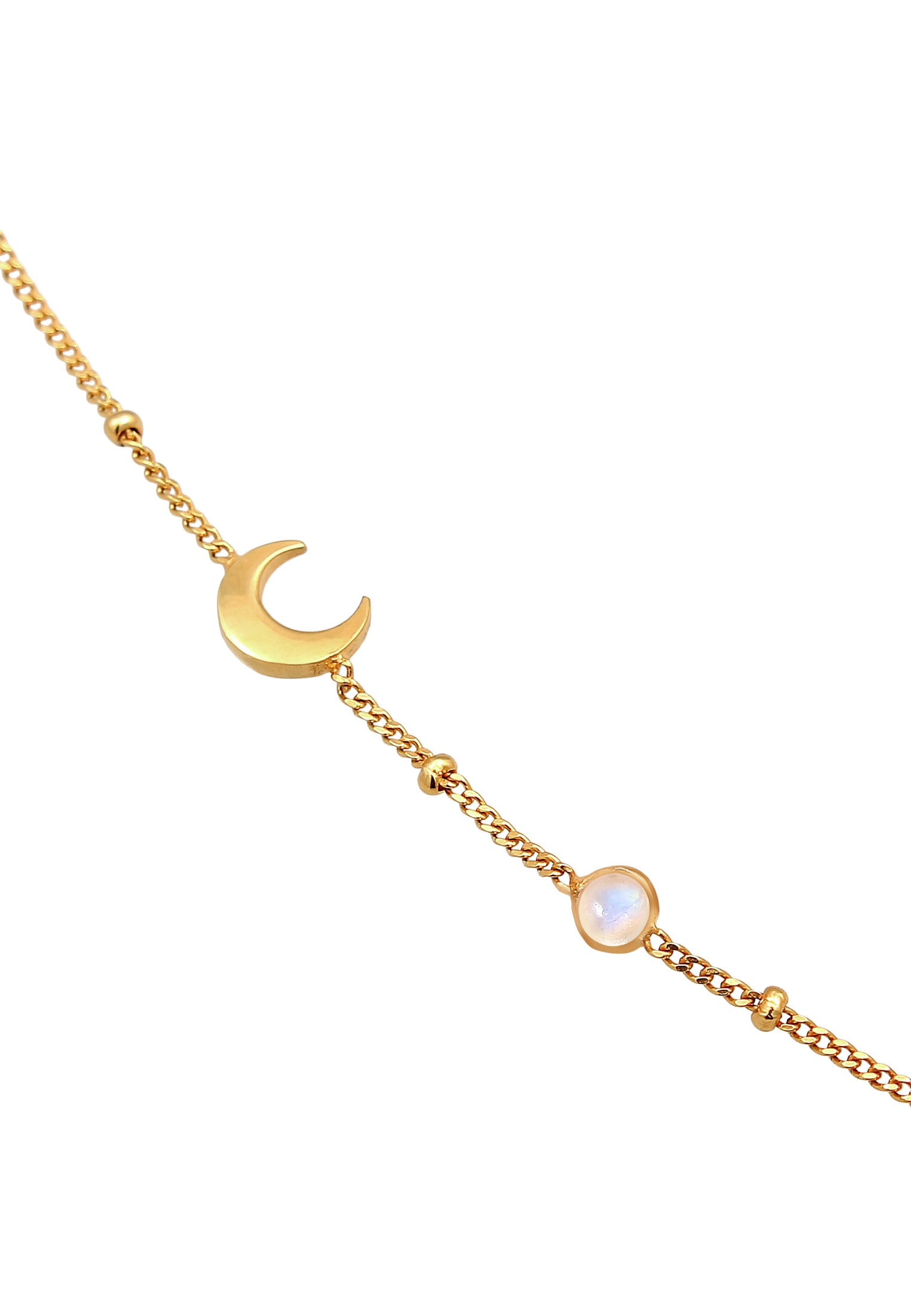 Elli Ohrring und Ketten Set »Schmuckset Halbmond Mond Mondstein Astro 925 Silber«