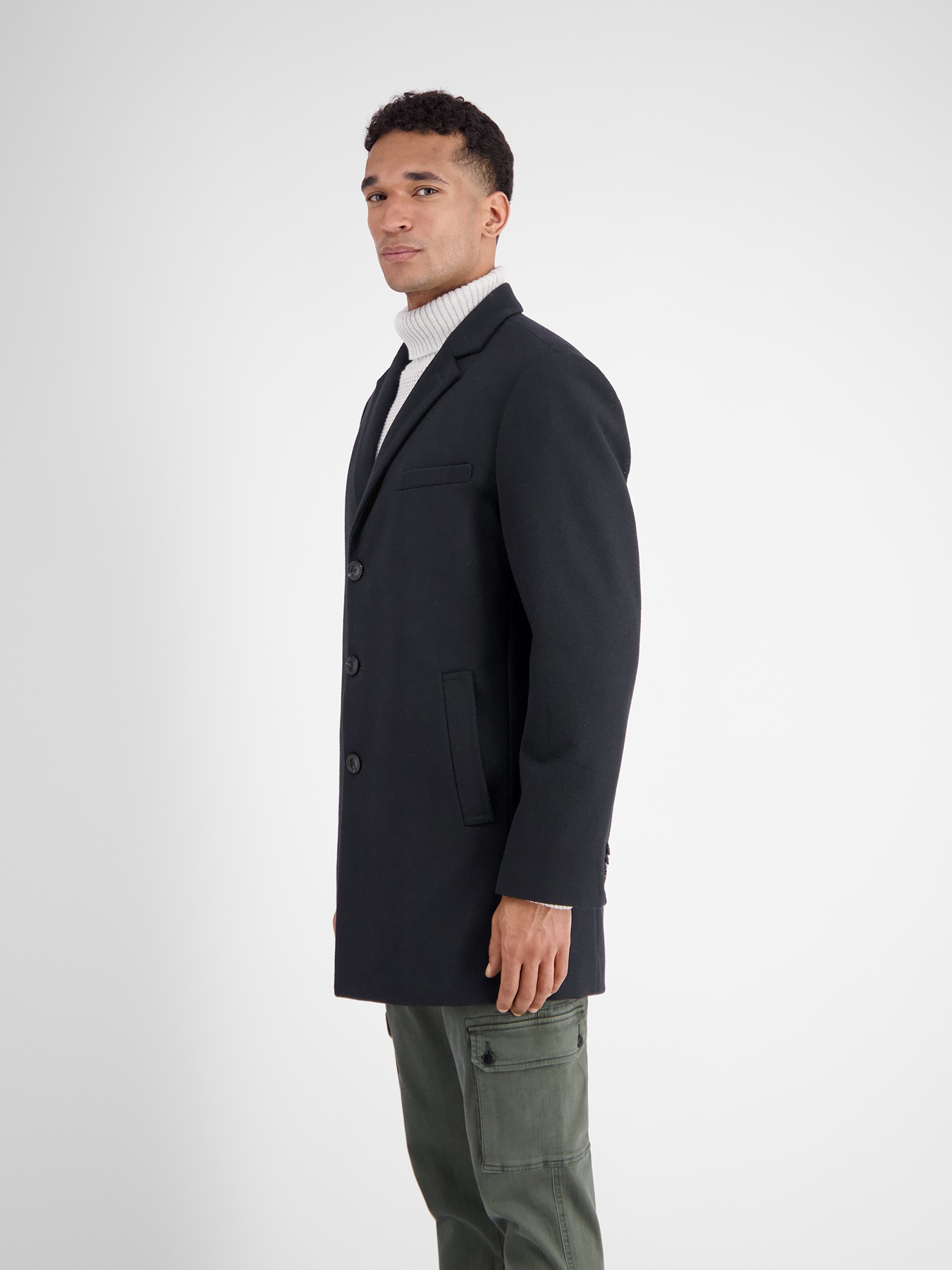 LERROS Langjacke »LERROS Eleganter Mantel mit Reverskragen und Wollanteil«, ohne Kapuze, Keine Angabe