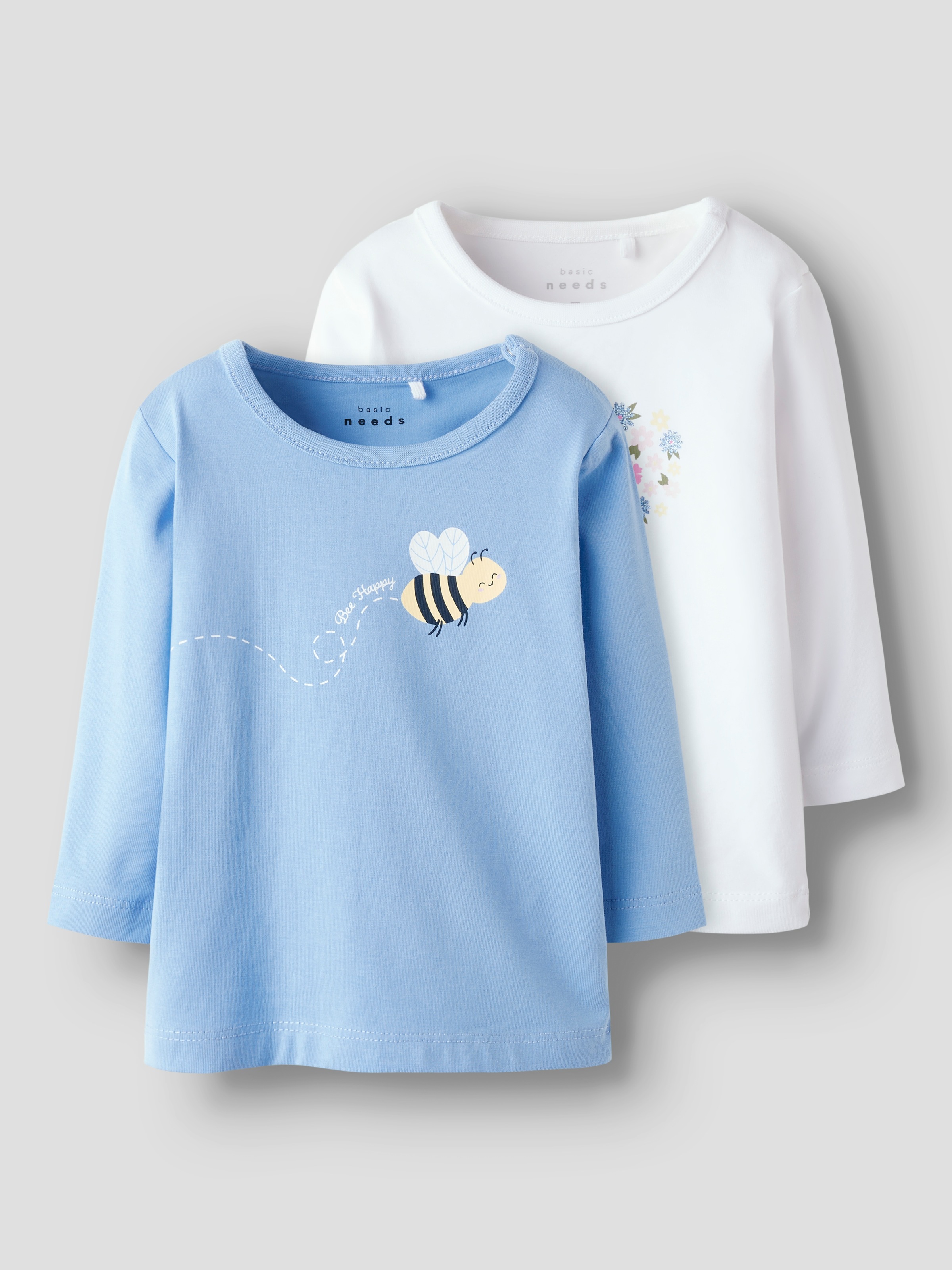 Name It Mädchen Langarmshirt »NBFVUBIE 2P LS TOP BOX« Packung in weiß, Größe 80