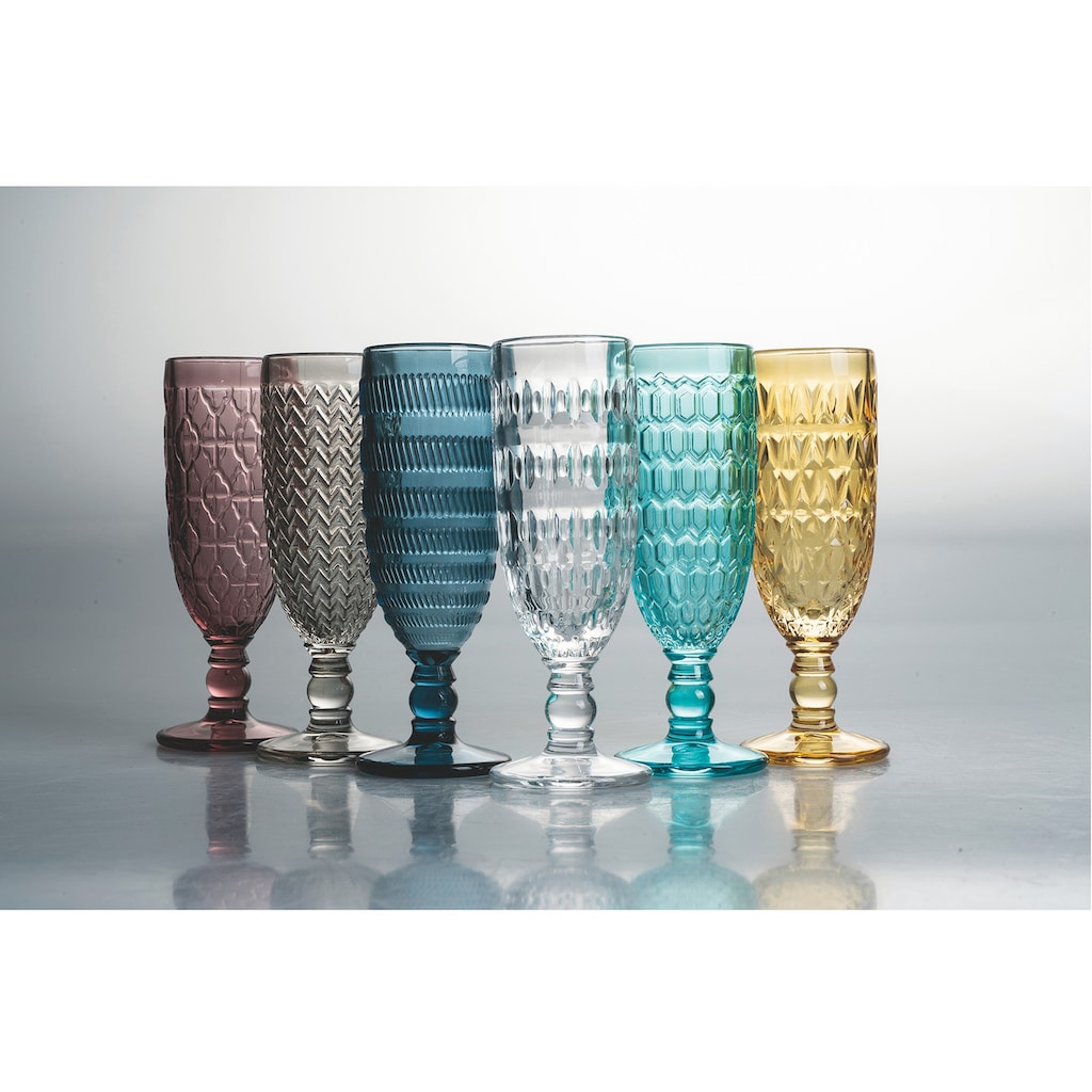 Villa d'Este Sektglas »Geometrie«, (Set, 6 tlg.)