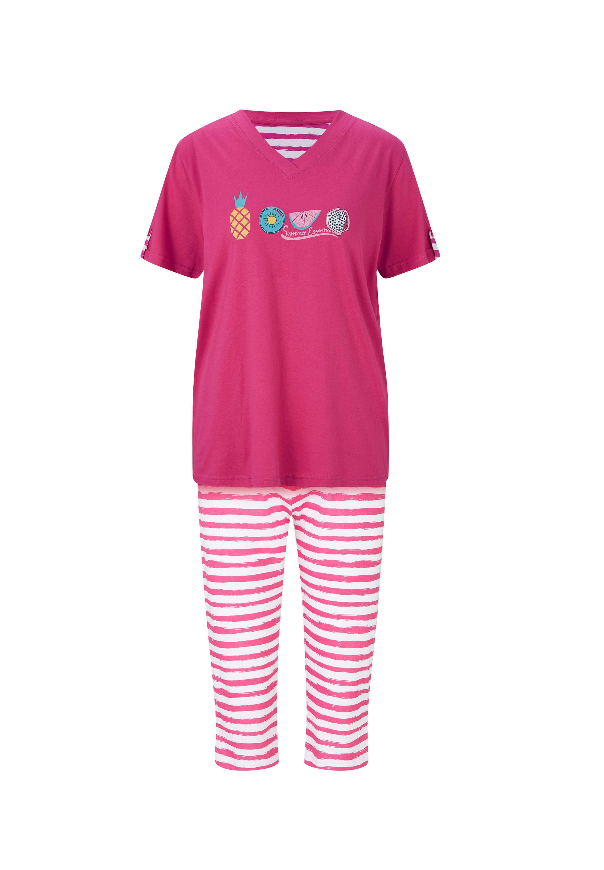 comtessa Capri-Pyjama »Capri-Anzüge Capri-Schlafanzüge in Single-Jersey-Qualität 2 Stück« 2 Stk.