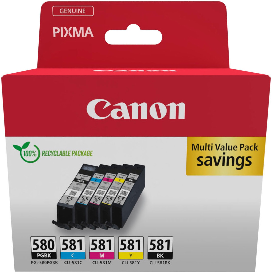 Canon Tintenpatrone »PGI-580BK/CLI-581 BK/C/M/Y Pigment- und Farbstofftinte Multipack«