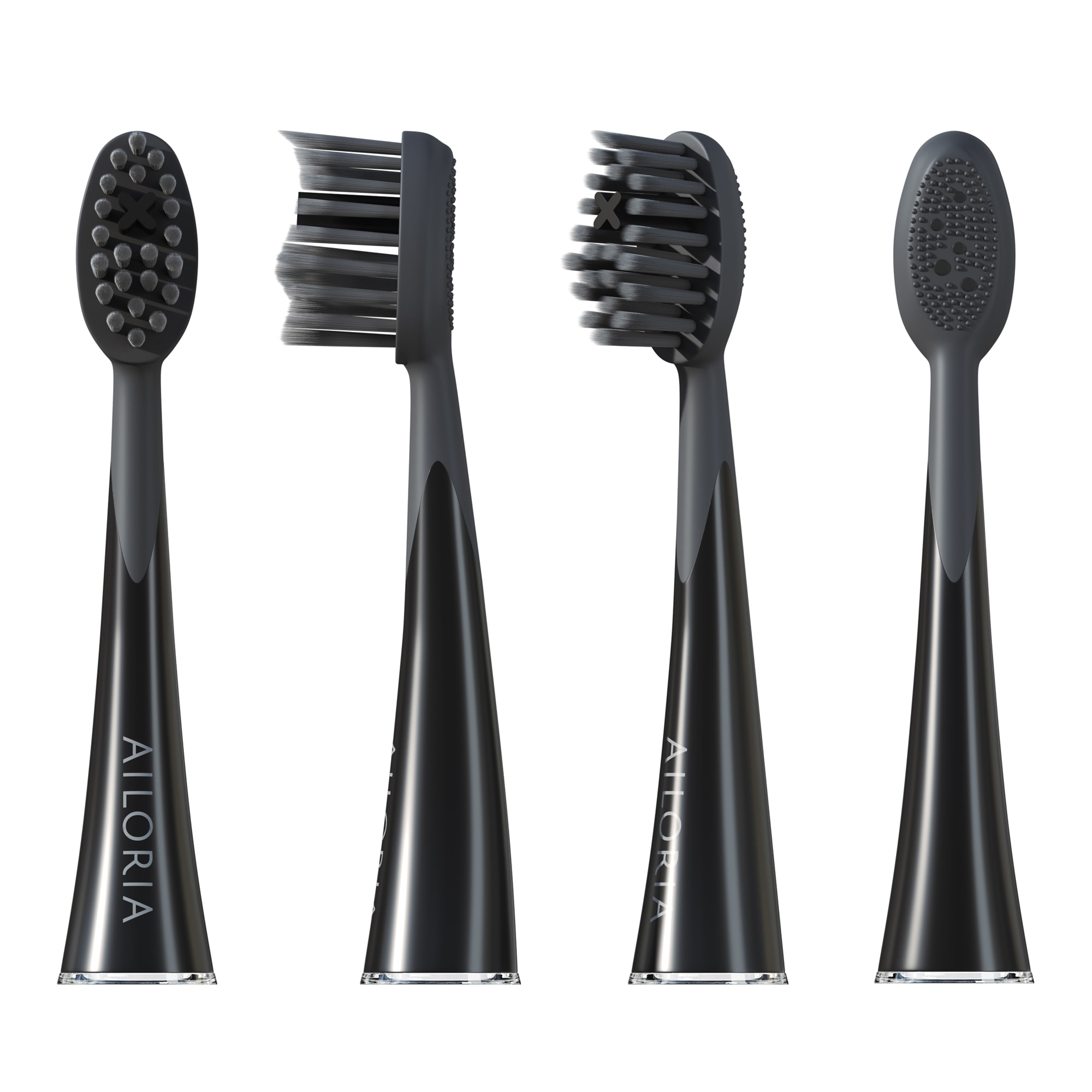 AILORIA Aufsteckbürsten »Charcoal Ersatzbürstenköpfe 6er Set SHINE BRIGHT«