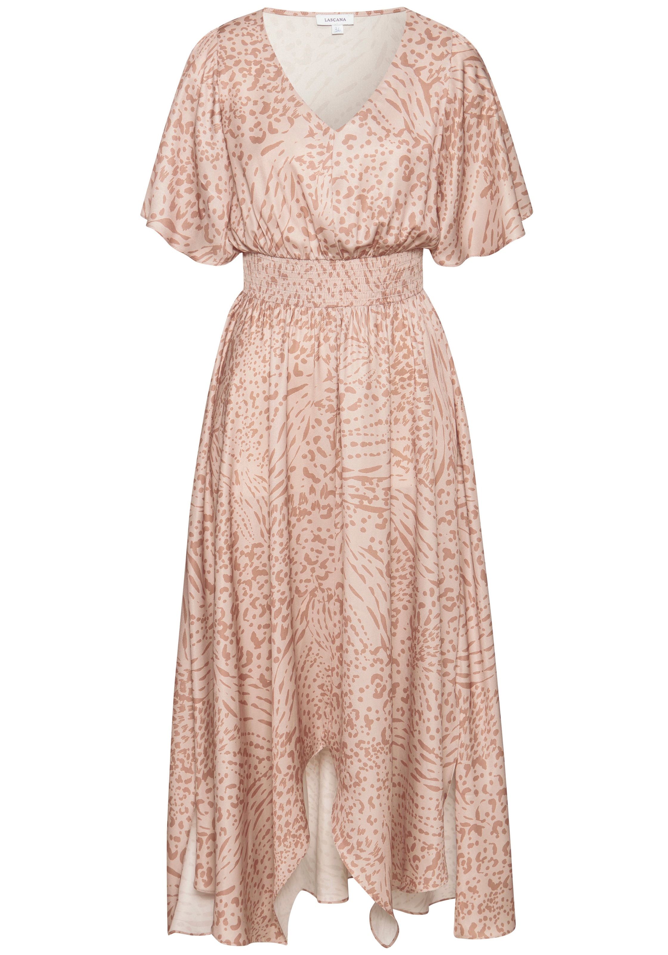 LASCANA Maxikleid, mit Animalprint, luftiges Sommerkleid mit Schlitzen