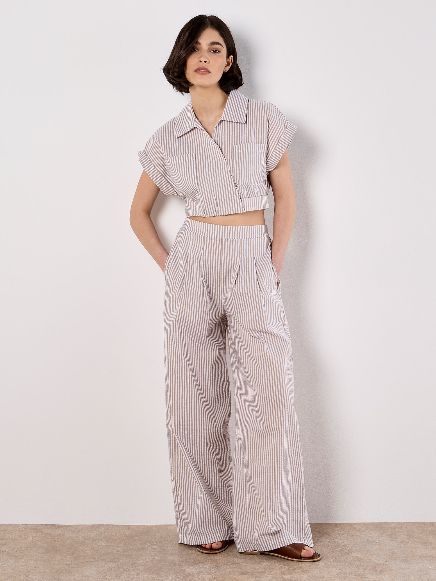 Apricot Blusentop »Crop-Shirt« mit Streifen