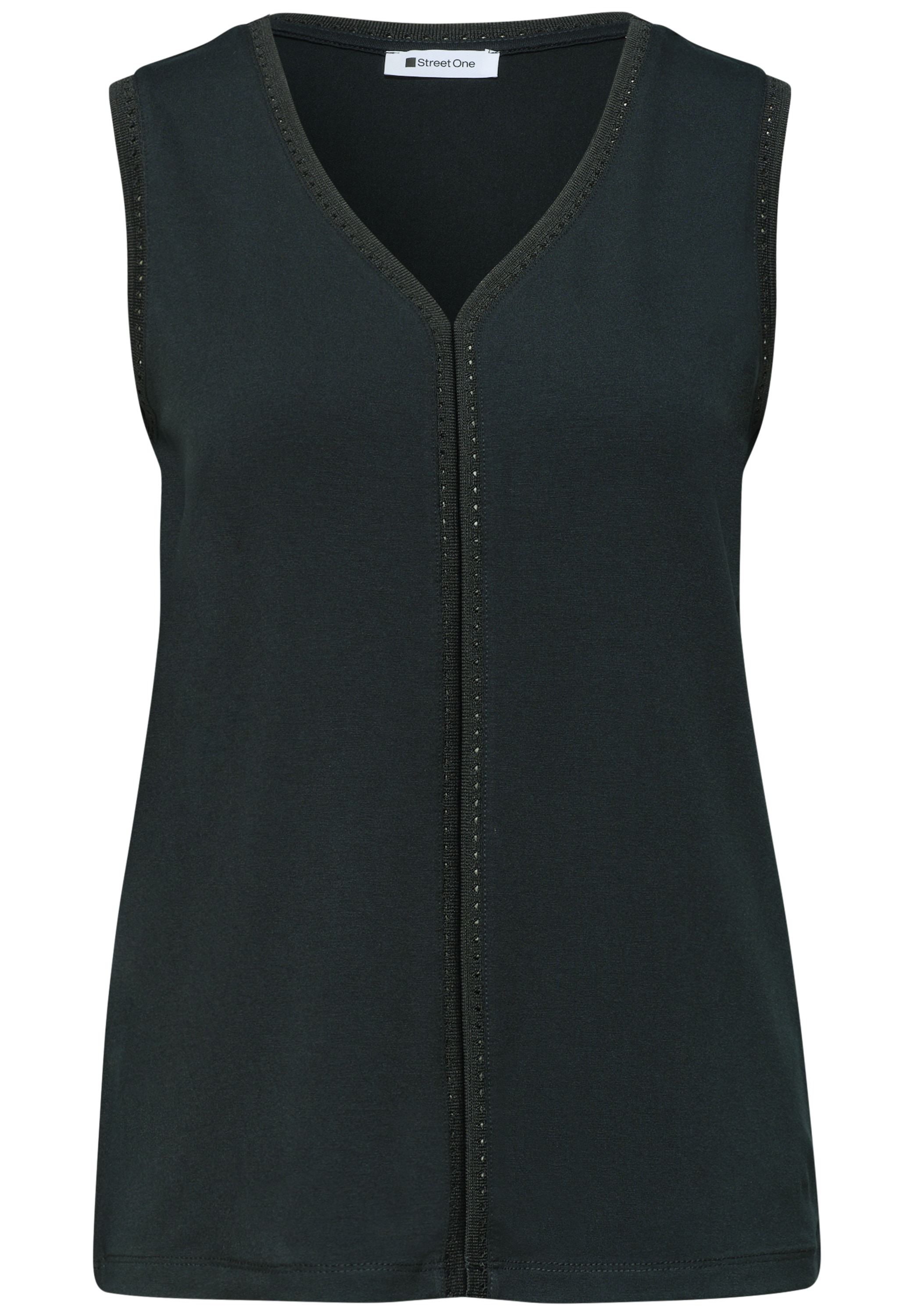STREET ONE Shirttop mit dekorativem Crochet-Tape, unifarben