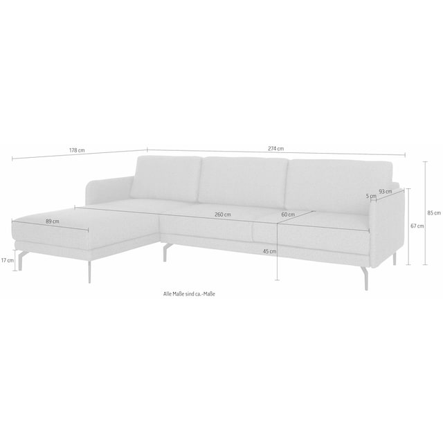 hülsta sofa Ecksofa »hs.450«, Armlehne sehr schmal, Breite 274 cm, Alugussfuß  Umbragrau OTTO Online Shop