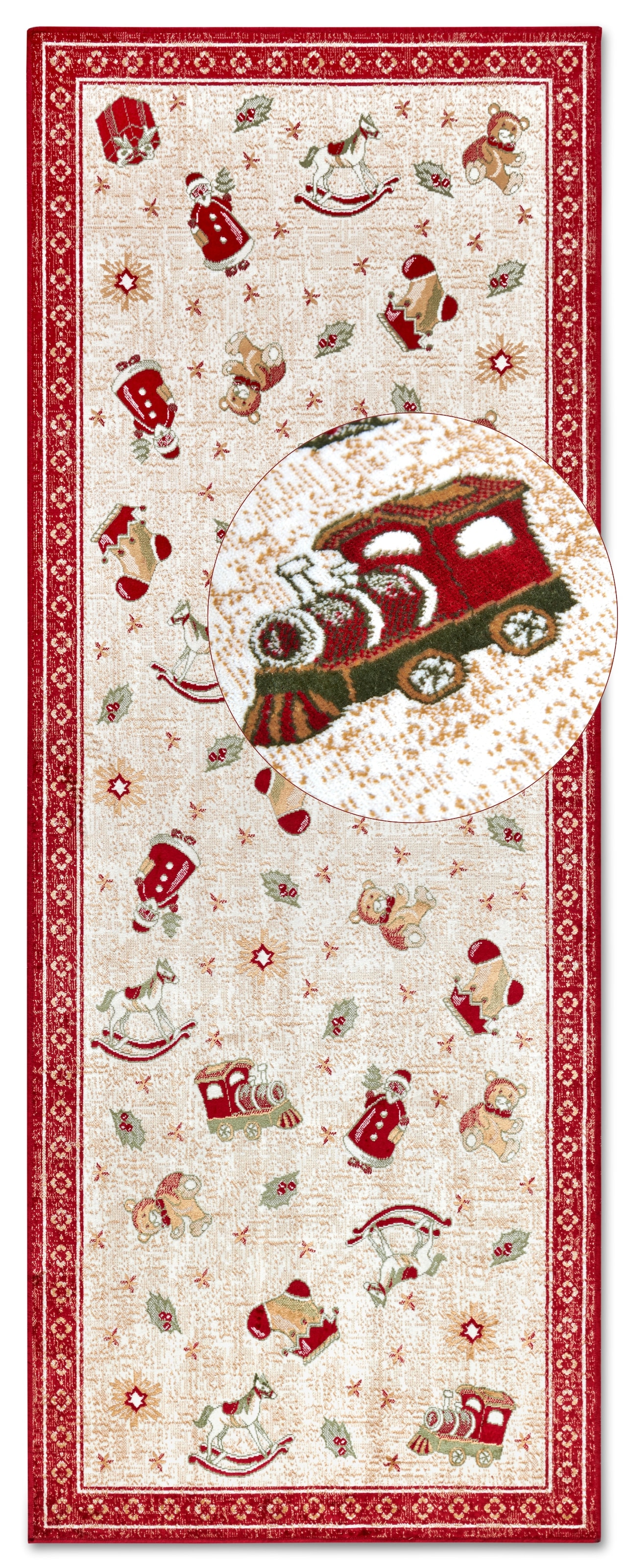 Villeroy & Boch Teppich »Nostalgic Shine Toy's Delight, eckig, rund und Läufer«, rechteckig, 6 mm Höhe, Weihnachten, Wohnzimmer, Flur, Geschenk, Toys Delight, Dekoration