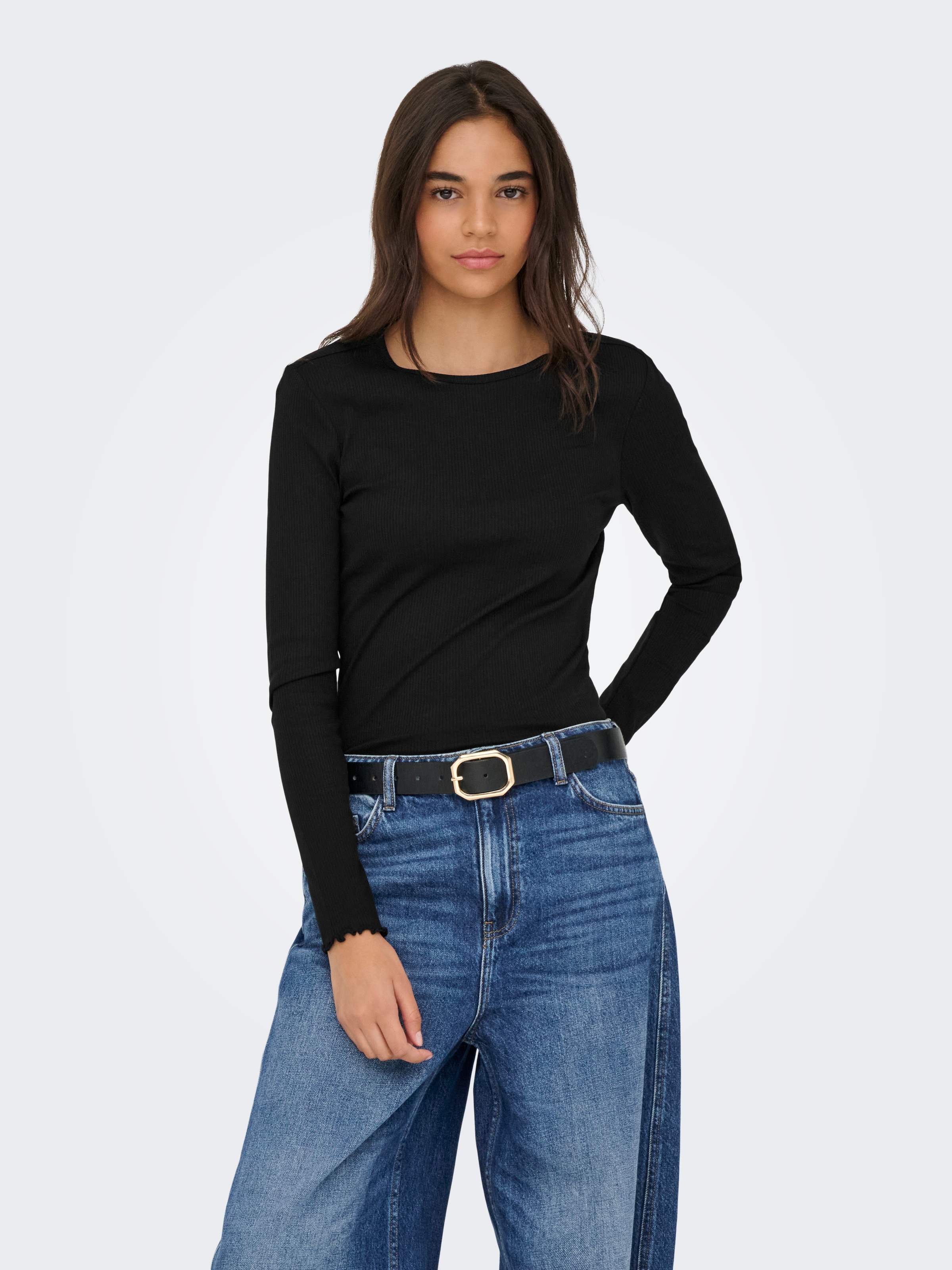 ONLY Langarmshirt »ONLINA L/S O-NECK TOP JRS«