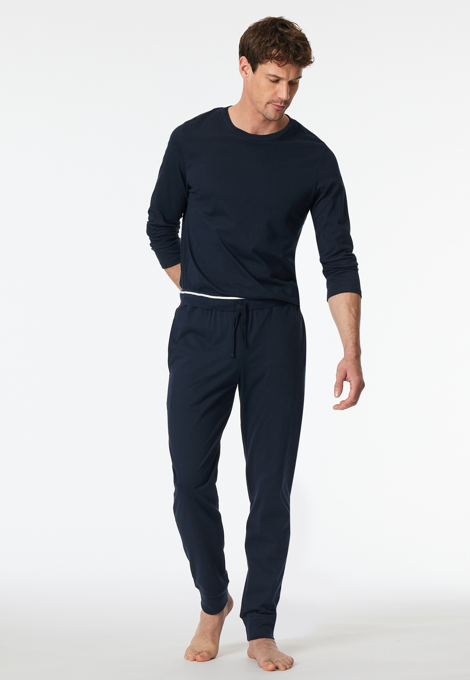 Schiesser Pyjamahose »Mix+Relax«  Reine Baumwolle, seitliche Taschen, Bindeband