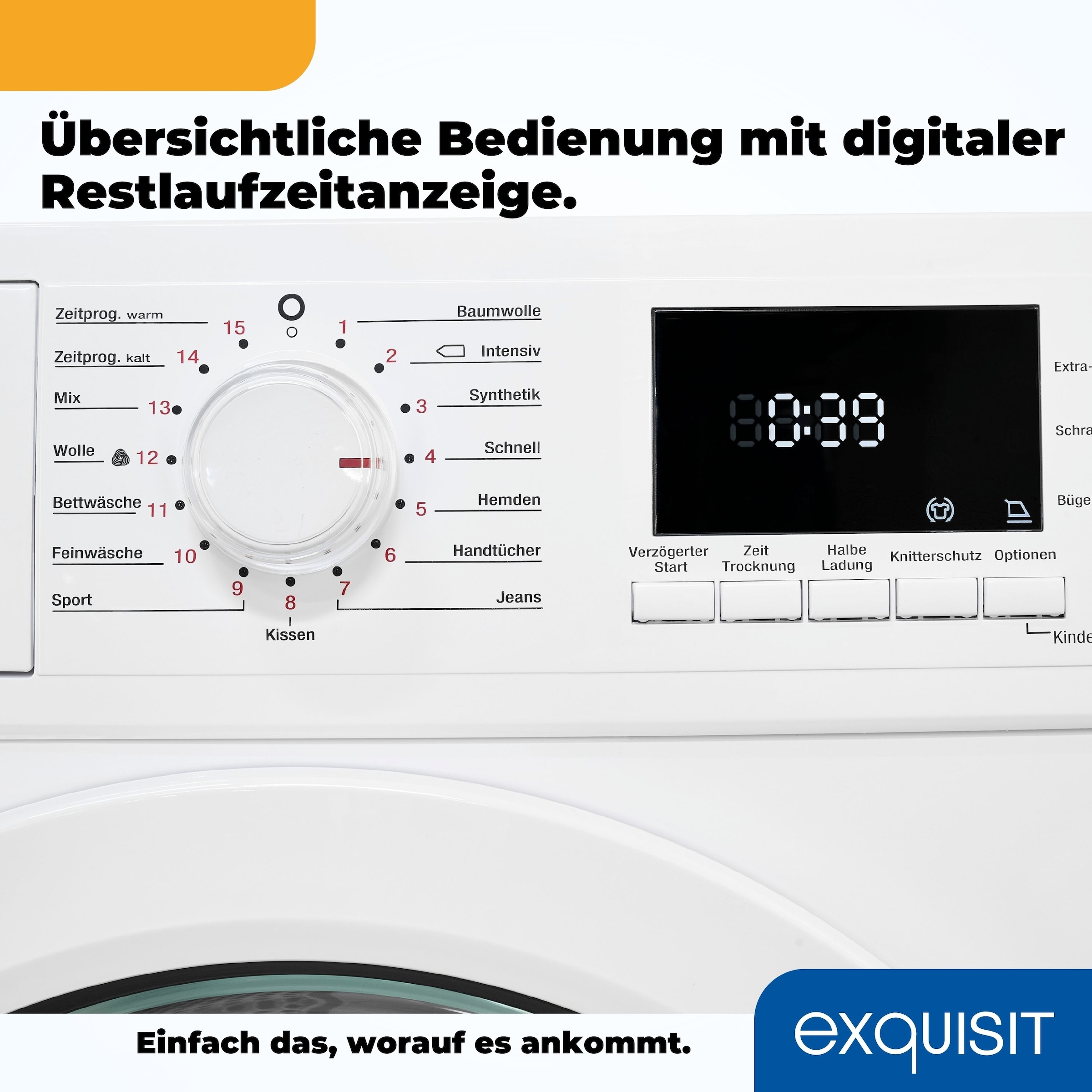 exquisit Wärmepumpentrockner »TWP903-410 weiss«, 9 kg, 15 Programme, Startzeitvorwahl, Knitterschutz, LED-Licht