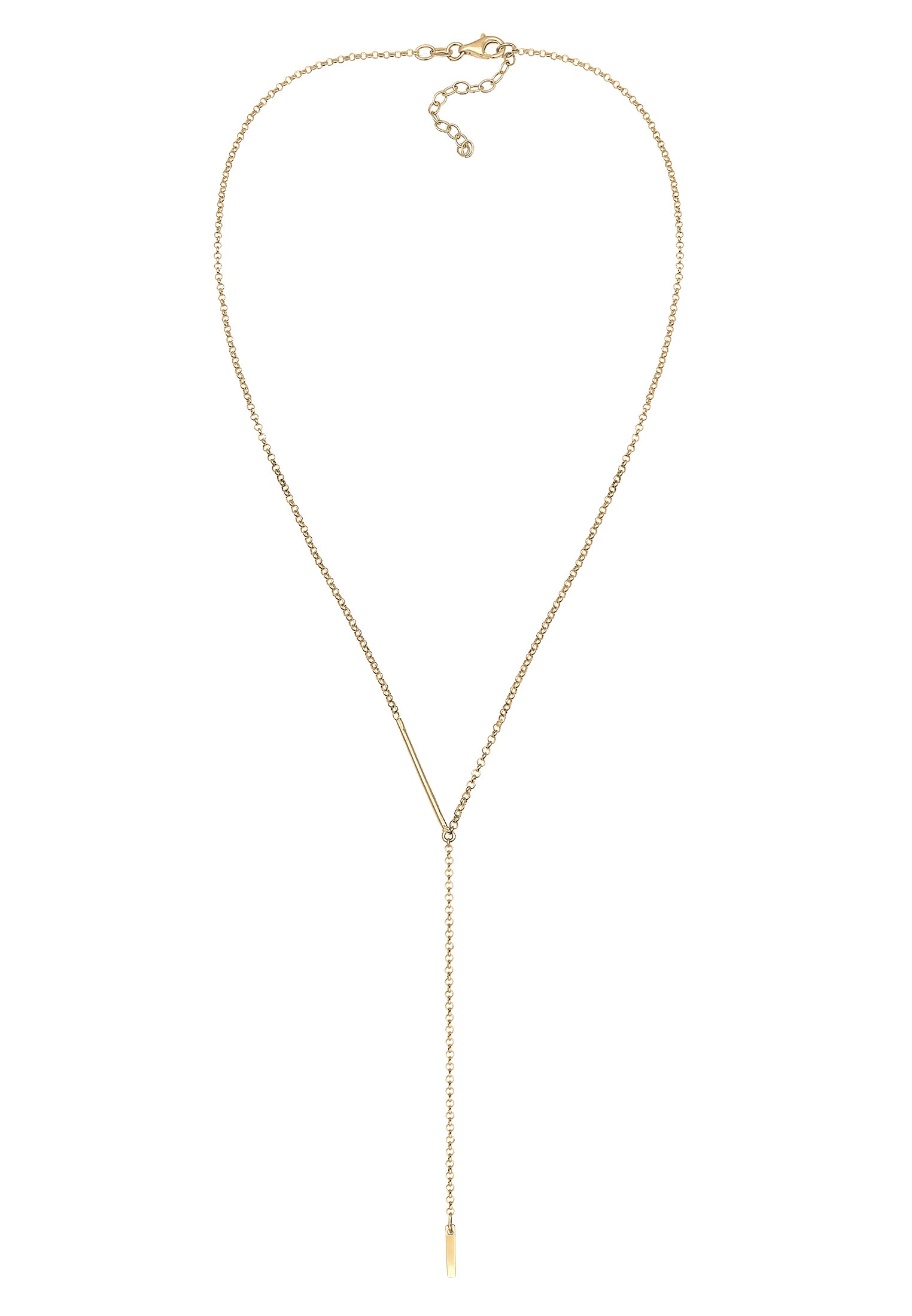 Elli Y-Kette »Halskette Erbskette Y-Kette Geo Design Rechteck 925 Silber«