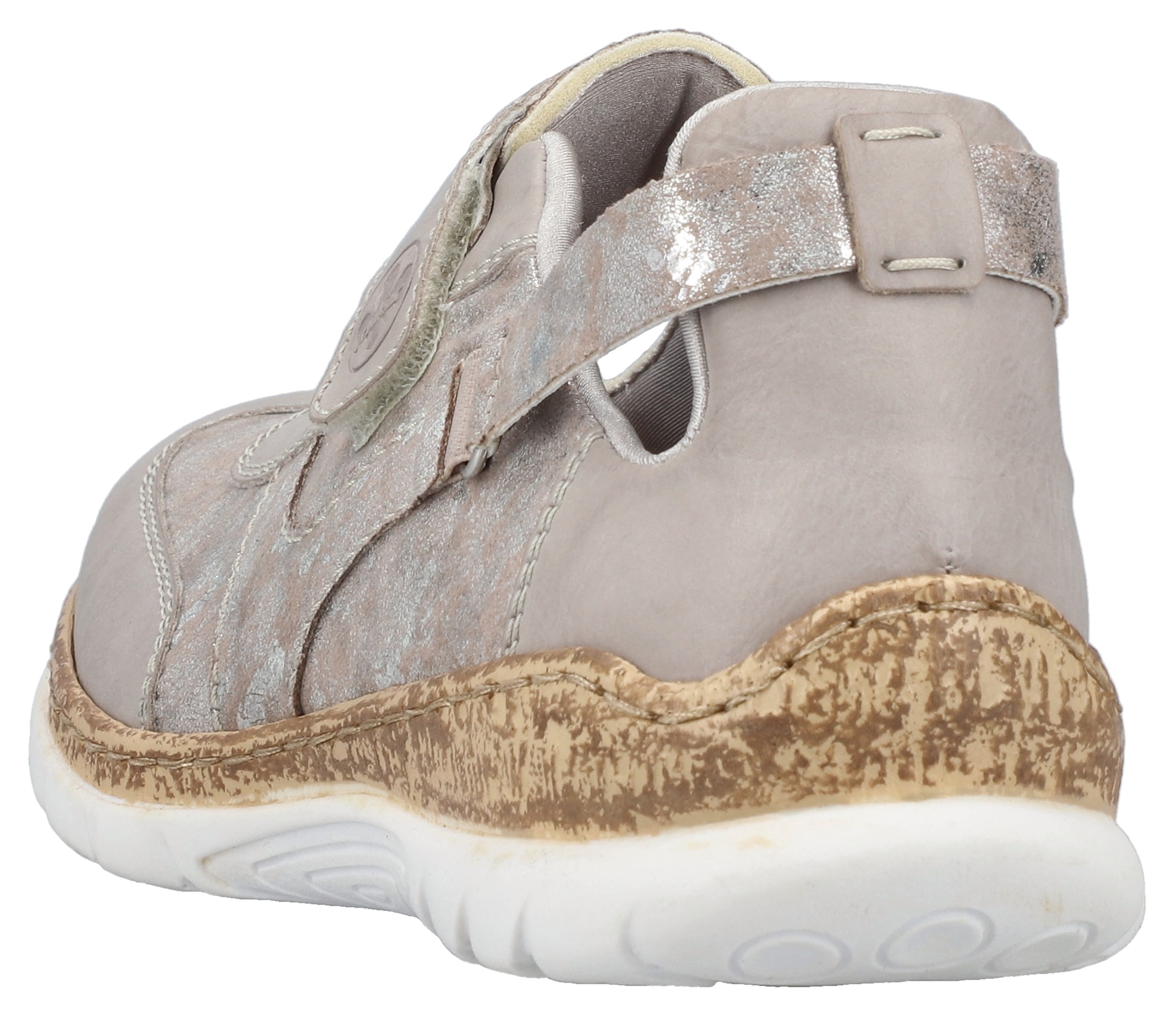 Rieker Klettschuh, Slipper, Halbschuh, Freizeitschuh, Sneaker, Keilabsatz in Korkoptik