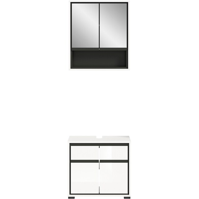 welltime Badmöbel-Set »Jaru«, (Set, 2 St.), Spiegelschrank und  Waschbeckenunterschrank, Breite 60 cm im OTTO Online Shop