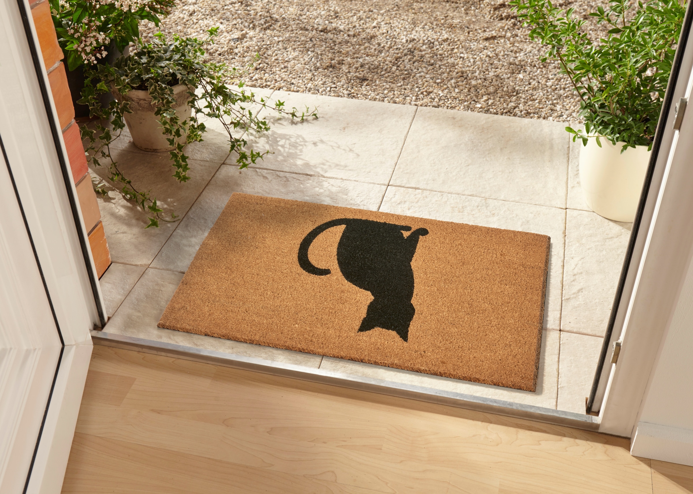 HANSE Home Fußmatte »Cat, Türmatte«, rechteckig, 15 mm Höhe, Kokos, Schmutzfangmatte, Outdoor, Rutschfest, Innen, Kokosmatte, Flur