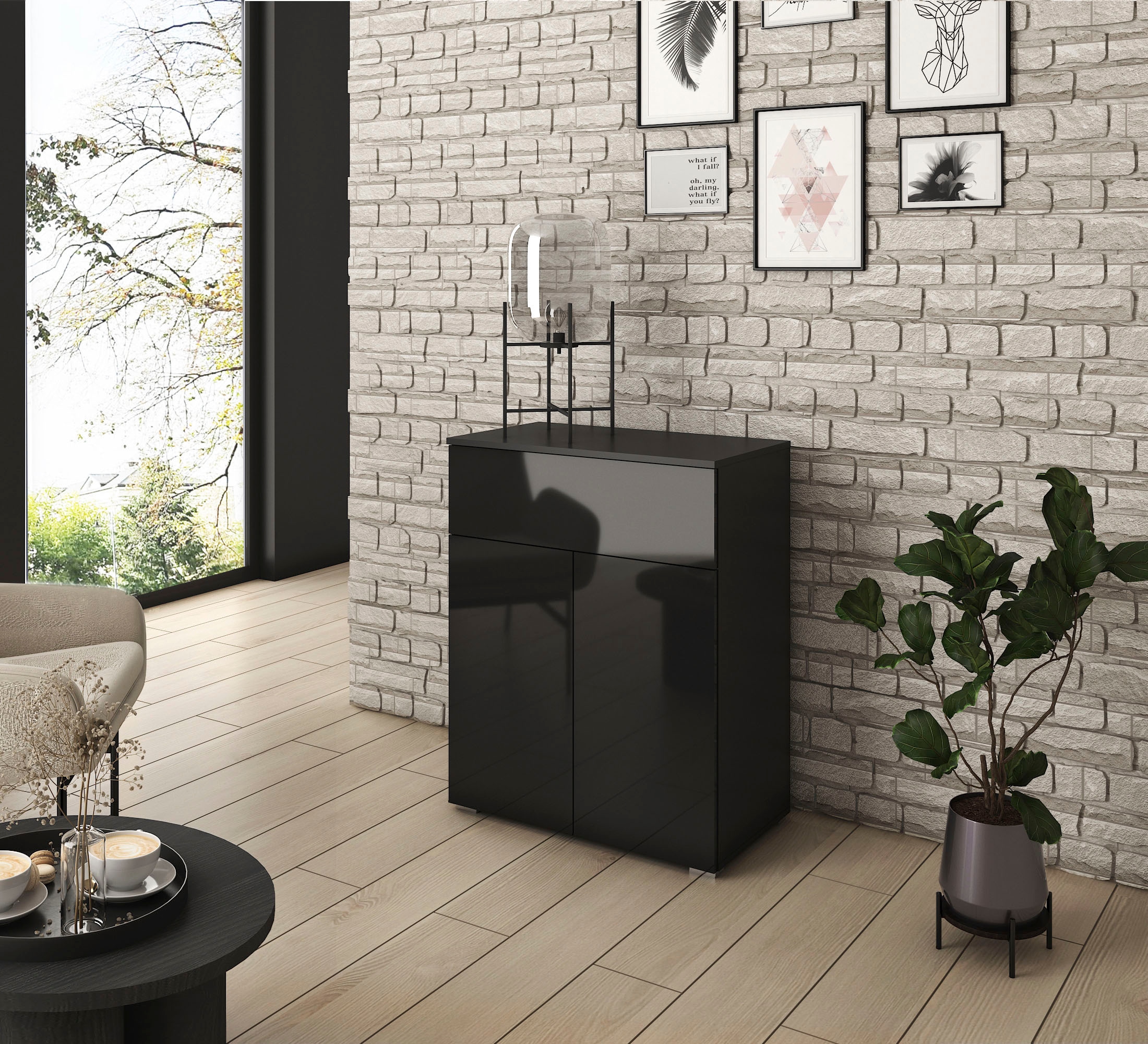 INOSIGN Sideboard »PARIS«, (1 St.), Moderne 72cm breite grifflose Kommode, vielseitig einsetzbar
