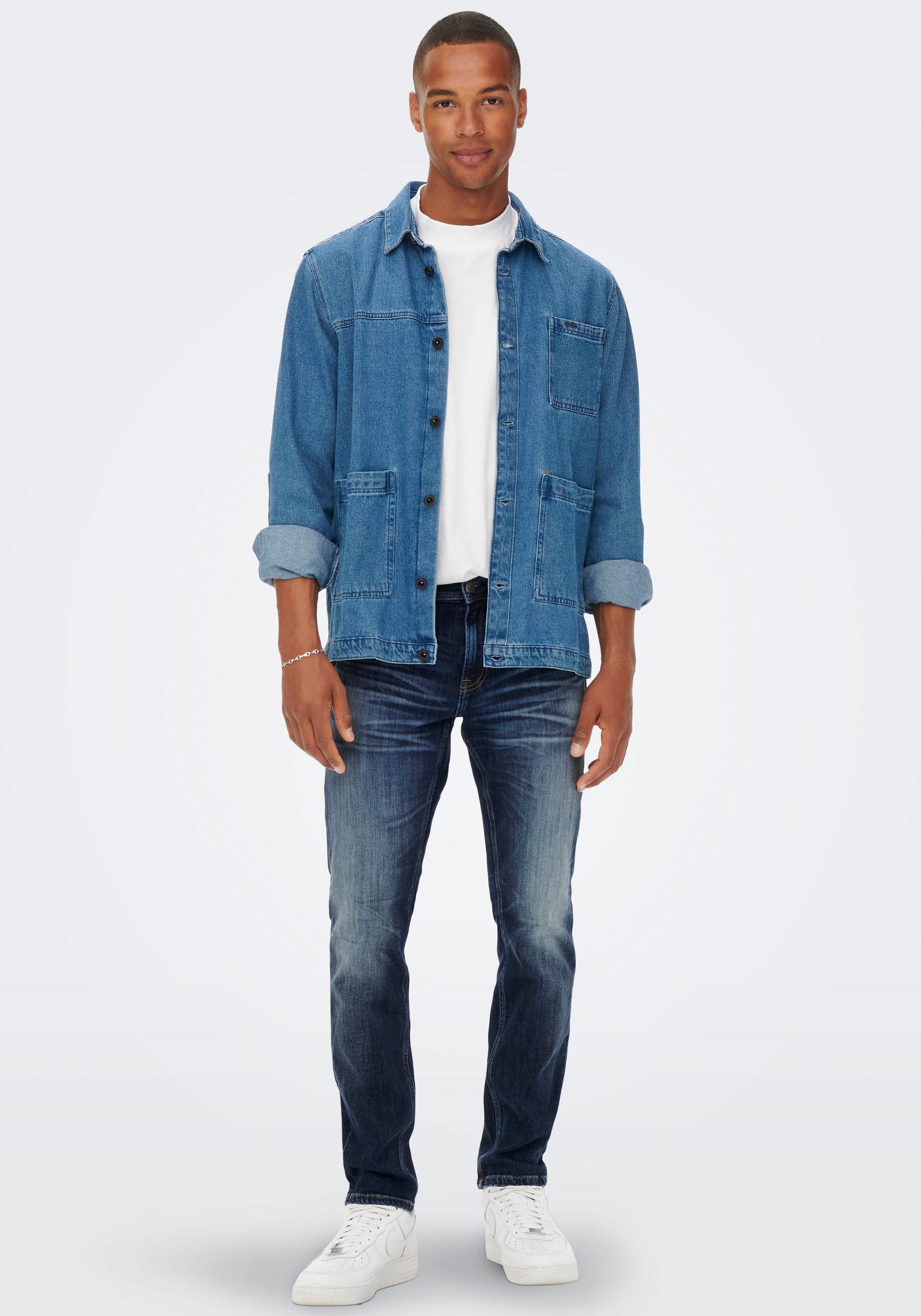 ONLY & SONS Straight-Jeans »ONSWEFT REG. MBD 5094 TAI DNM NOOS«, im 4-Pocket-Style