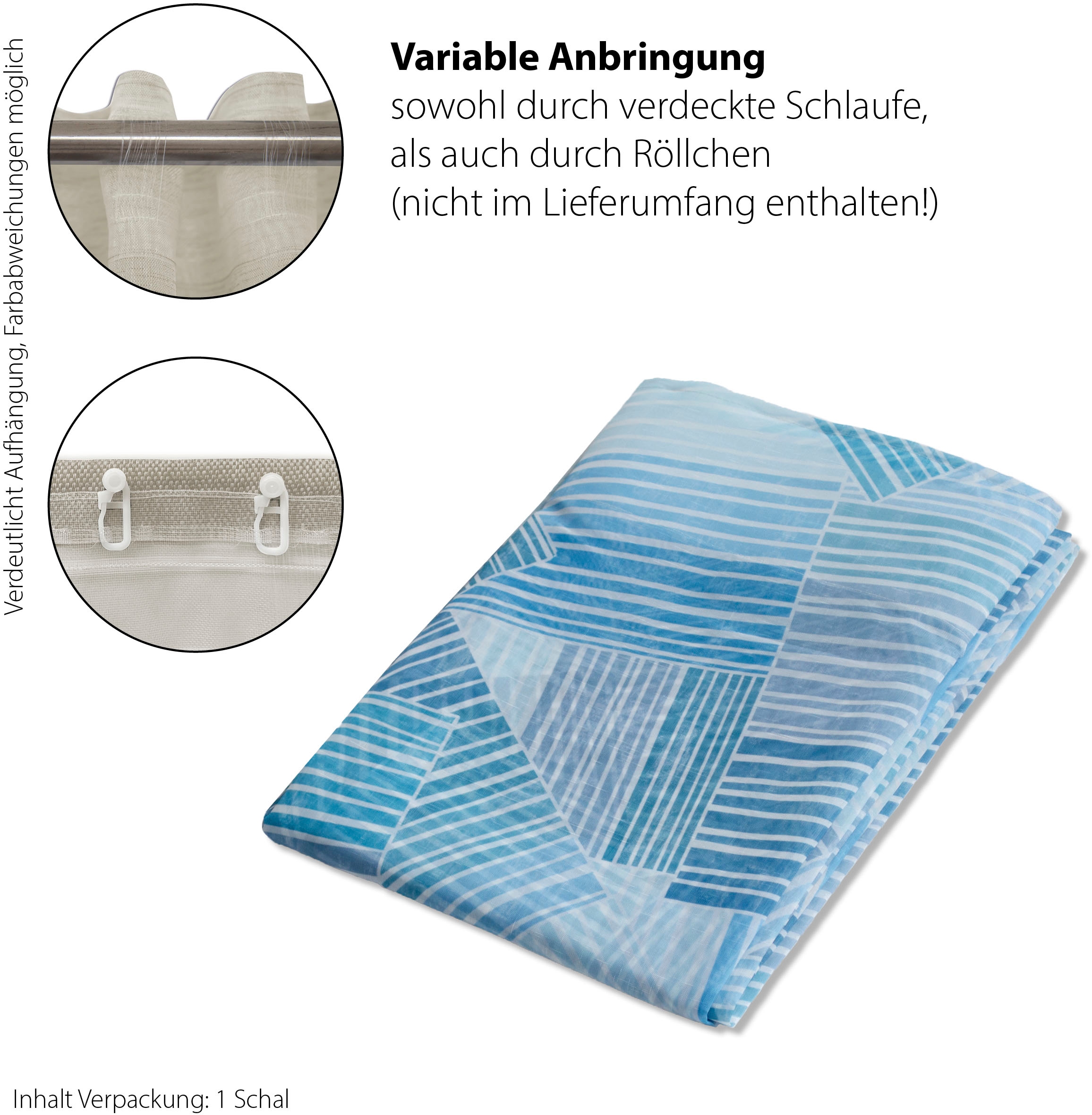 HOMING Gardine »Vitas«, (1 St.), Farbverlauf, geometrisch, Wohnzimmer, Schlafzimmer