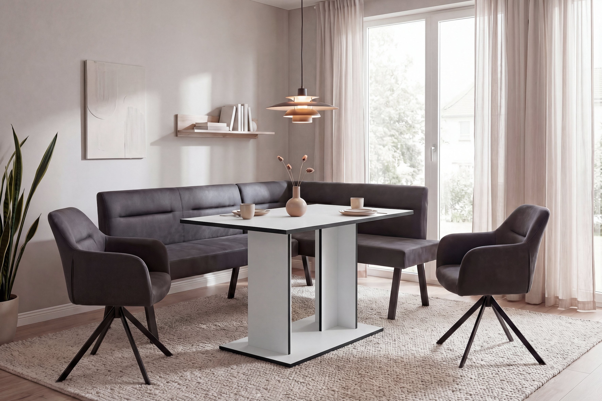 byLIVING Esstisch »TOM« Artisan Eiche oder Weiß, 100 kg, 4 Sitzplätze, Säule: 25 x 56,6 cm