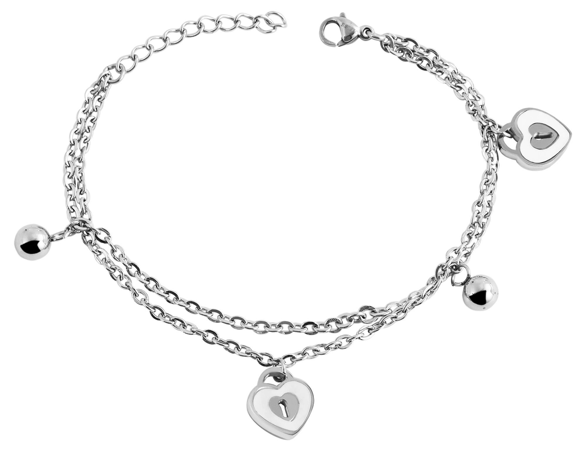 Adelia´s Armband »Damen Armband ¿ Herz aus Edelstahl 17 cm«
