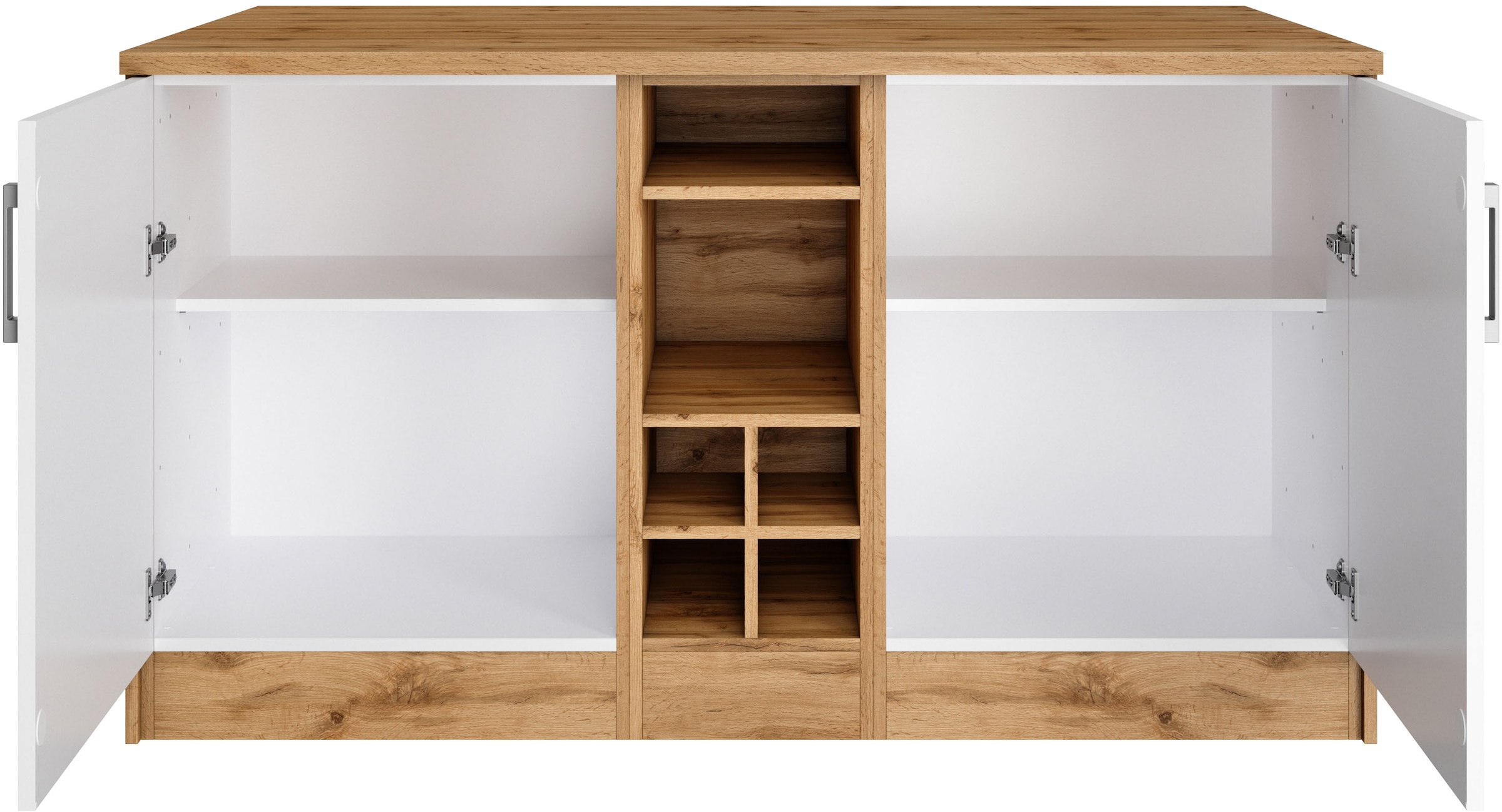 KOCHSTATION Kücheninsel »KS-Toronto«, Breite 153 cm, MDF-Fronten, Flaschenregal