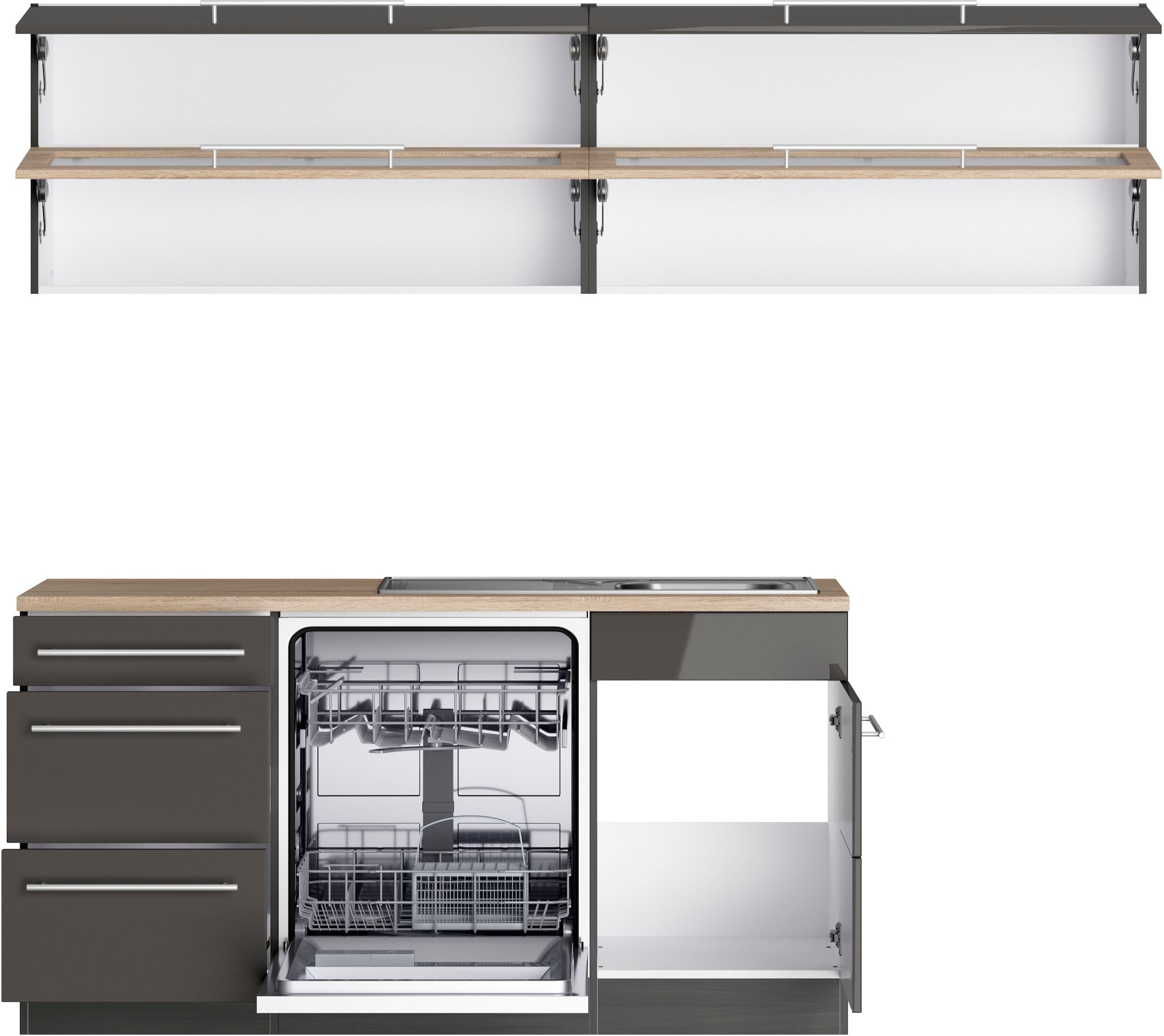 KOCHSTATION Winkelküche »KS-Wien« Stellbreite 220 x 250 cm, wahlweise mit E-Geräten