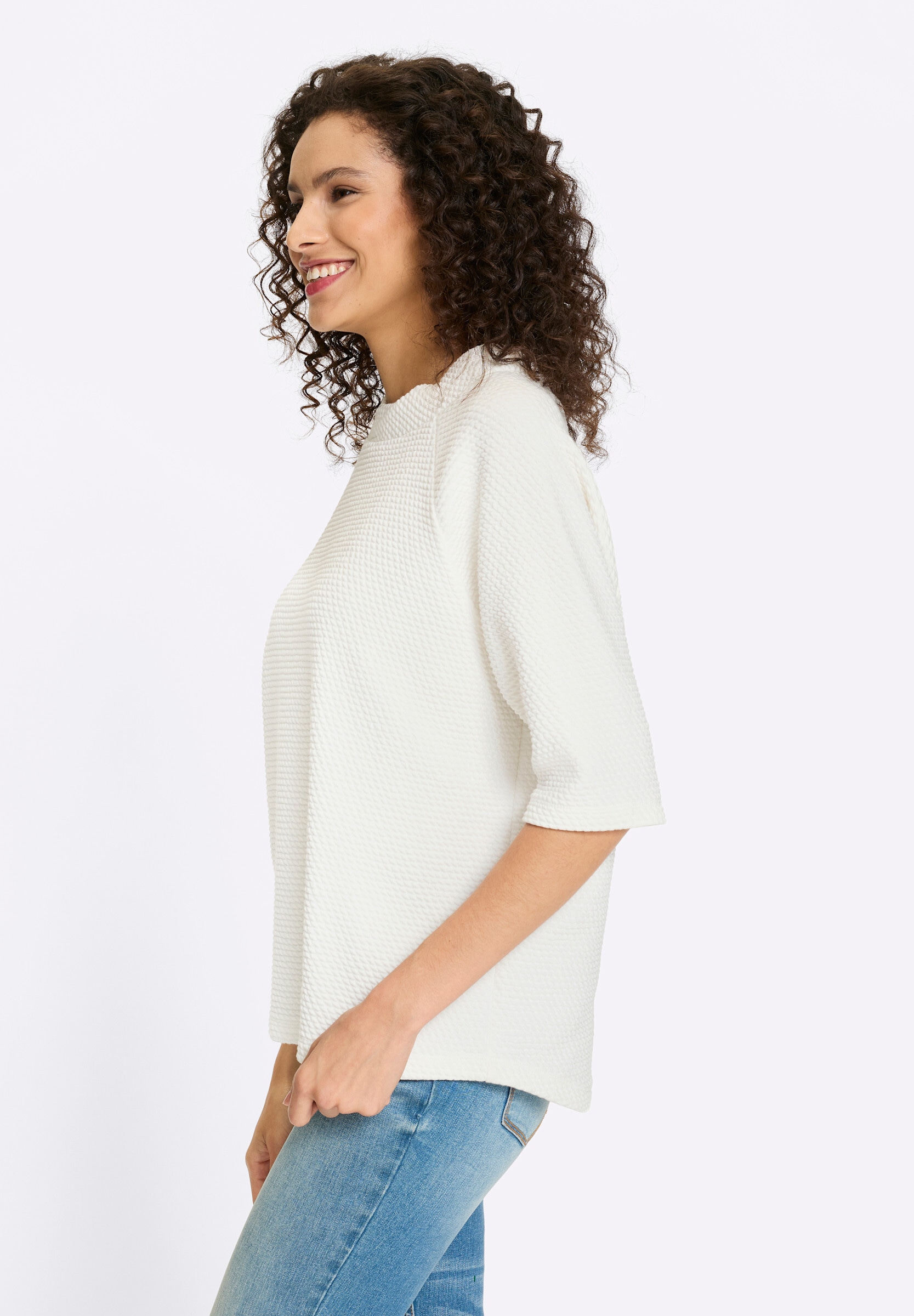 heine Sweatshirt »Sweatshirt Stehkragenshirt mit Waffelstruktur«
