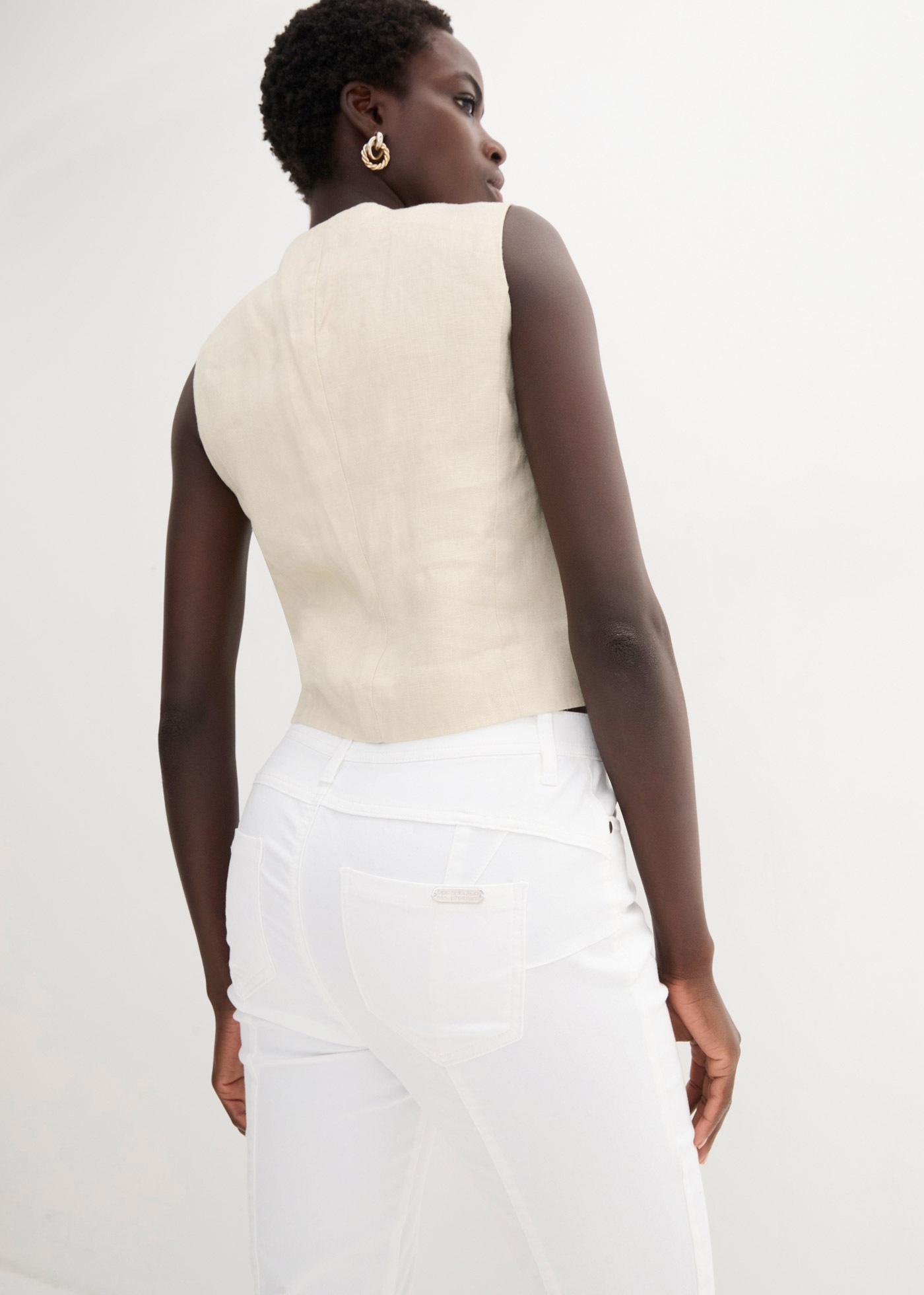 bonprix Stretch-Hose »Stretchhose aus Baumwolle«  aus Baumwolle, Polyester und Elasthan, Slim Fit Passform, 7/8-Länge