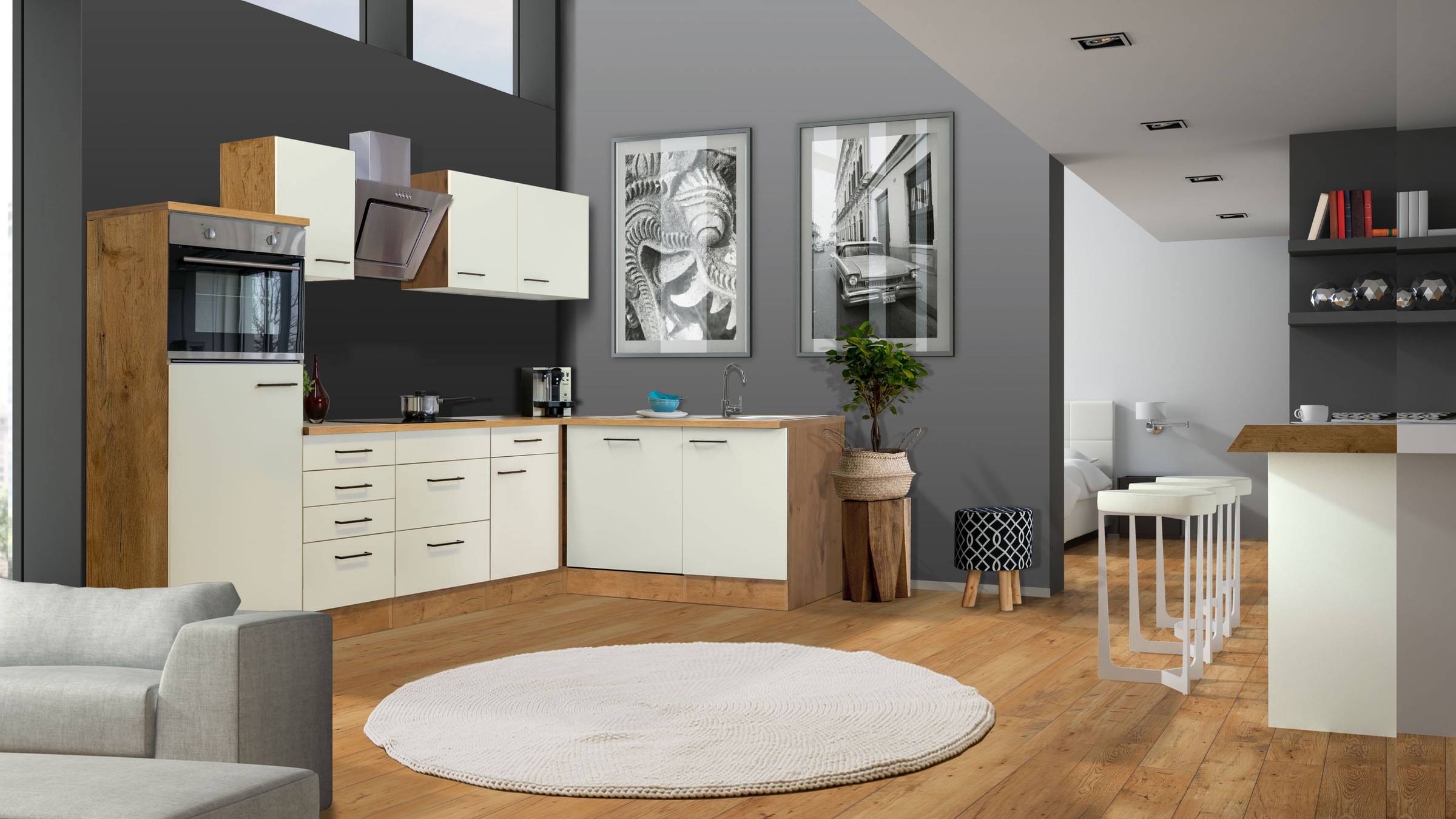 Flex-Well Küchenzeile »Vintea« wahlweise mit E-Geräten, Gesamtbreite 280x170 cm