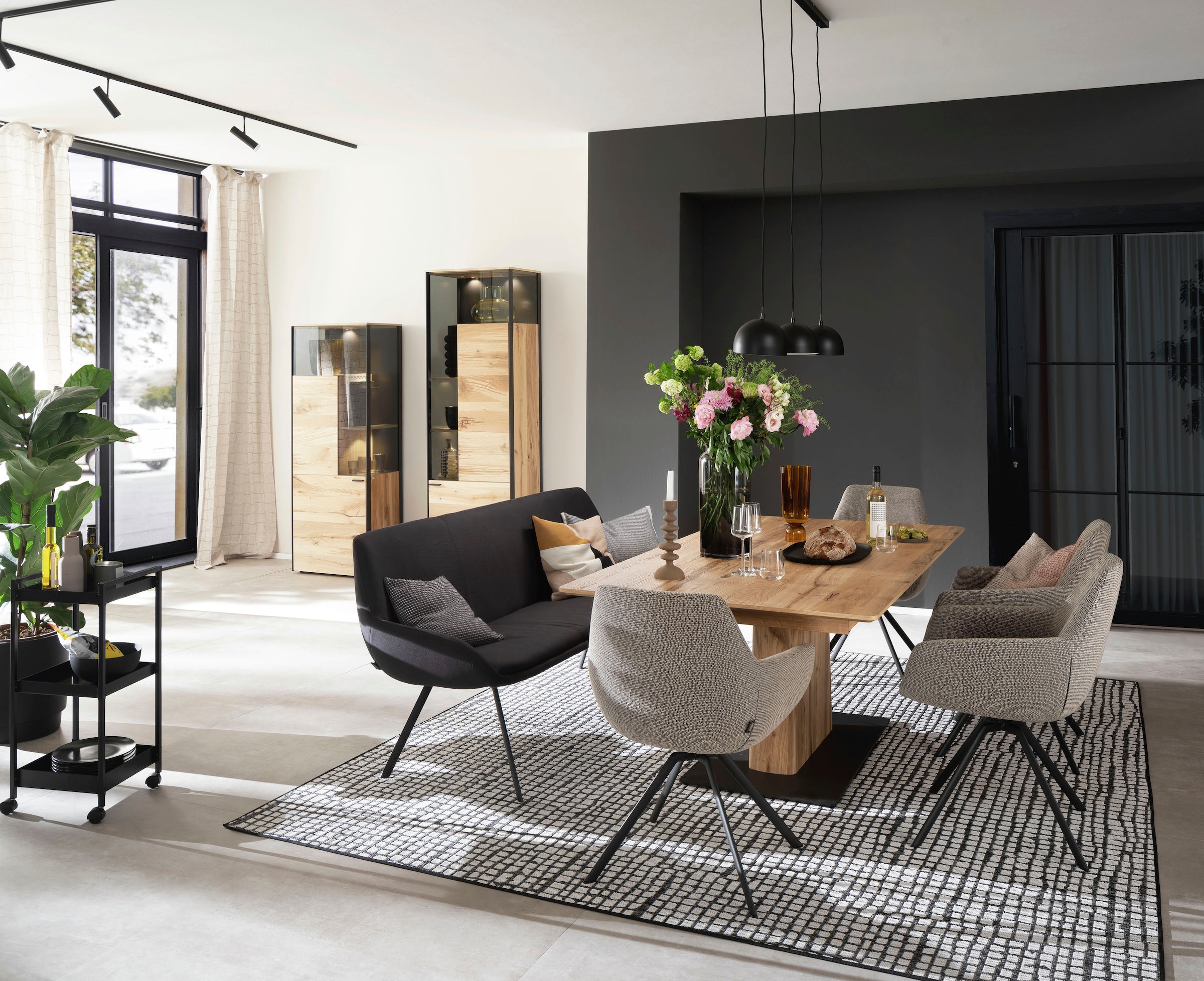 SCHÖNER WOHNEN-Kollektion Feststeller, (4 St.), Serie Alu-Vorhangschienen Set Emilia