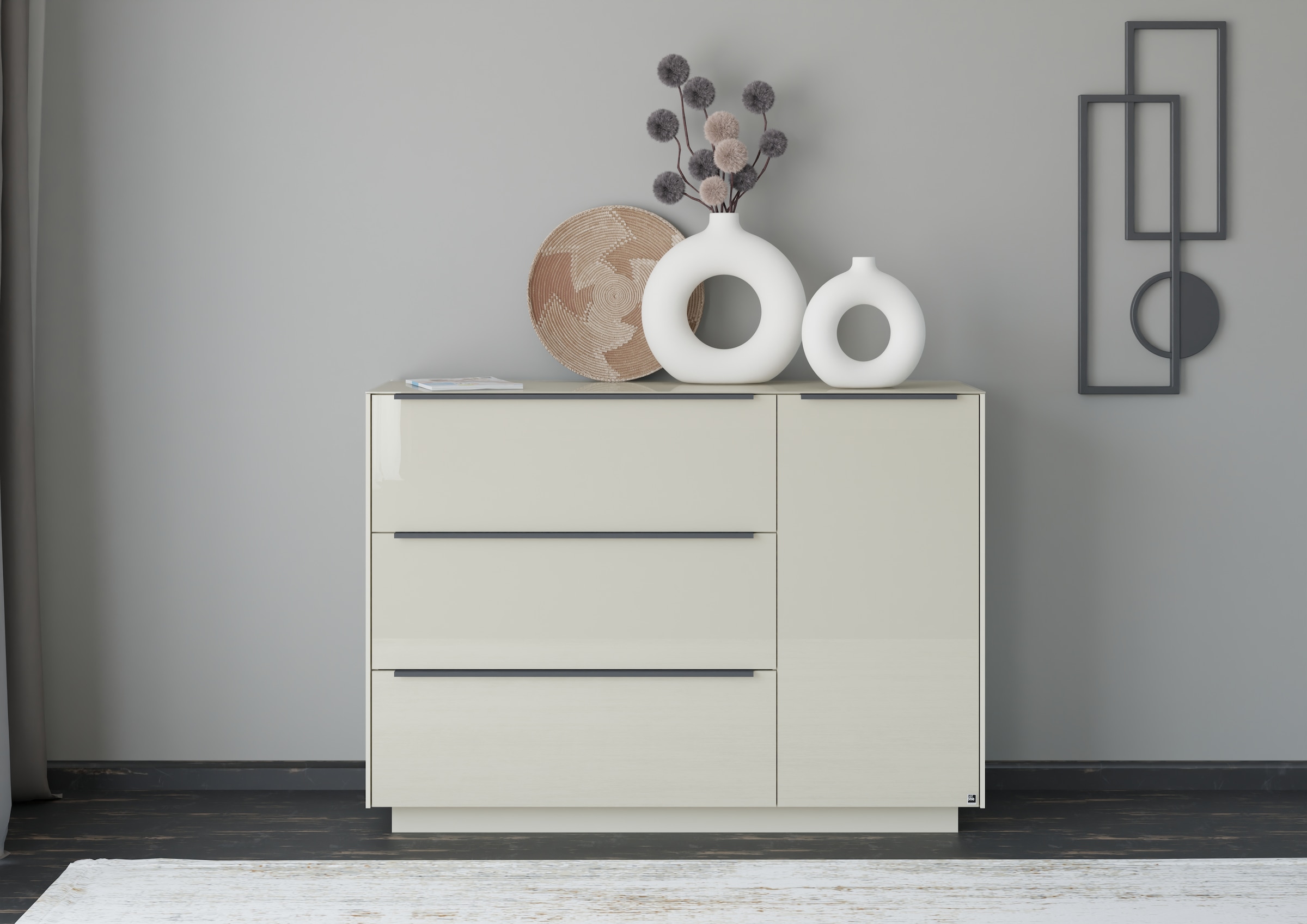 set one by Musterring Sideboard »Reno« 1 Stk. tlg. Mit Sockel in diversen Farben, 102 cm Höhe & Farbauswahl